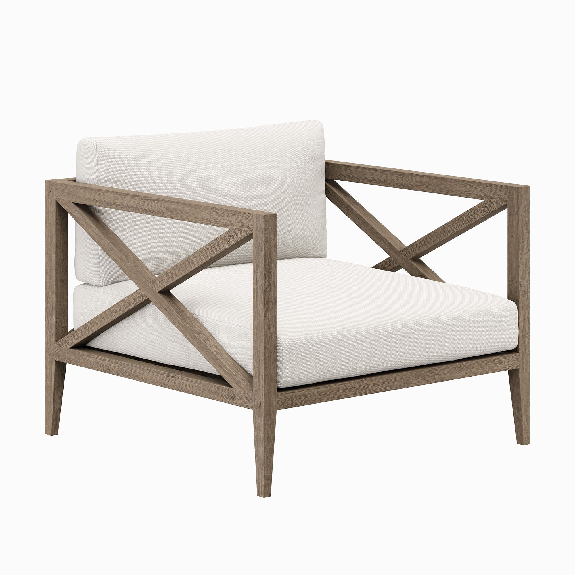 Northlake Outdoor Patio Teak Armchair, Weathered Gray