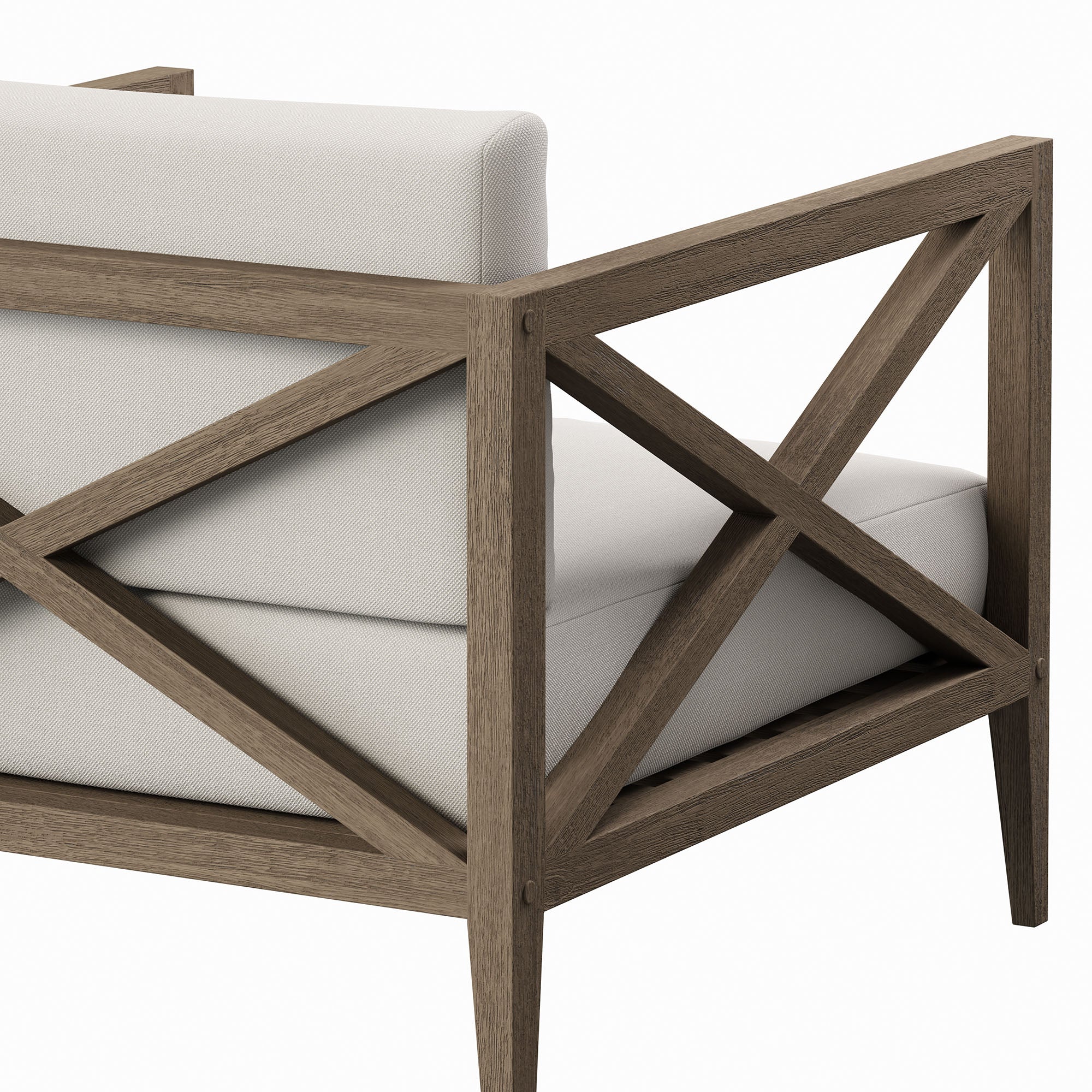 Northlake Outdoor Patio Teak Armchair, Weathered Gray