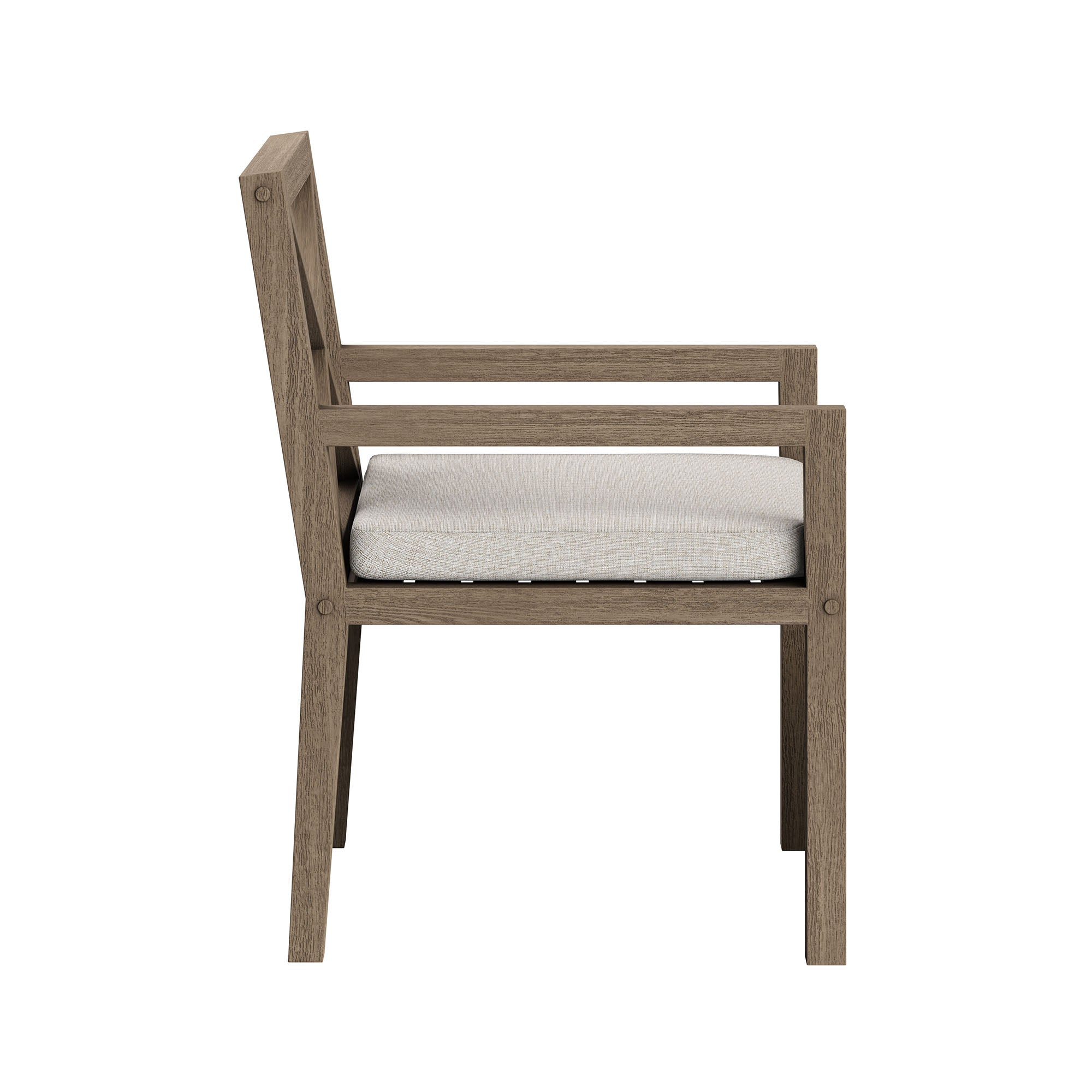 Northlake Outdoor Patio Teak Dining Armchair, Pebble