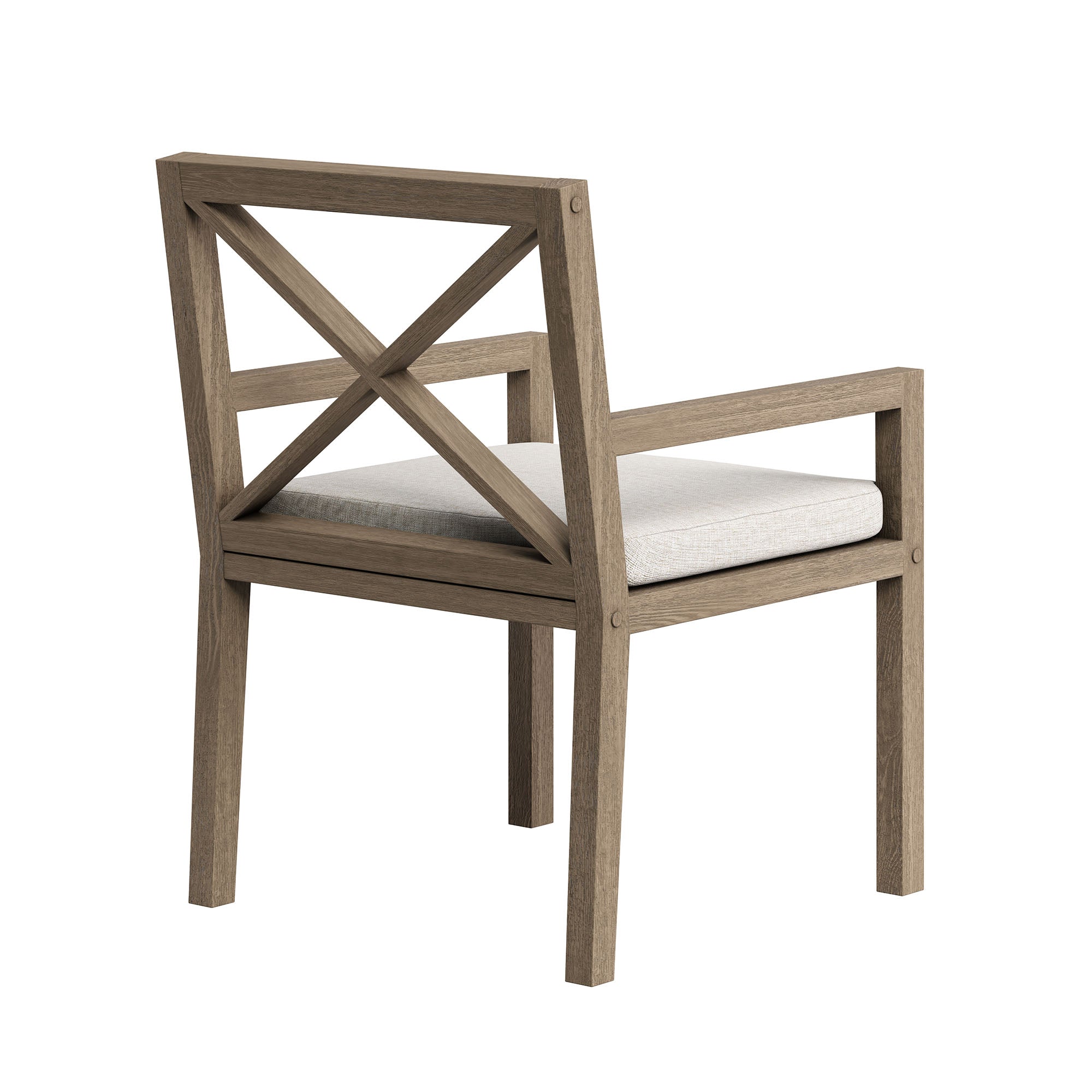 Northlake Outdoor Patio Teak Dining Armchair, Pebble