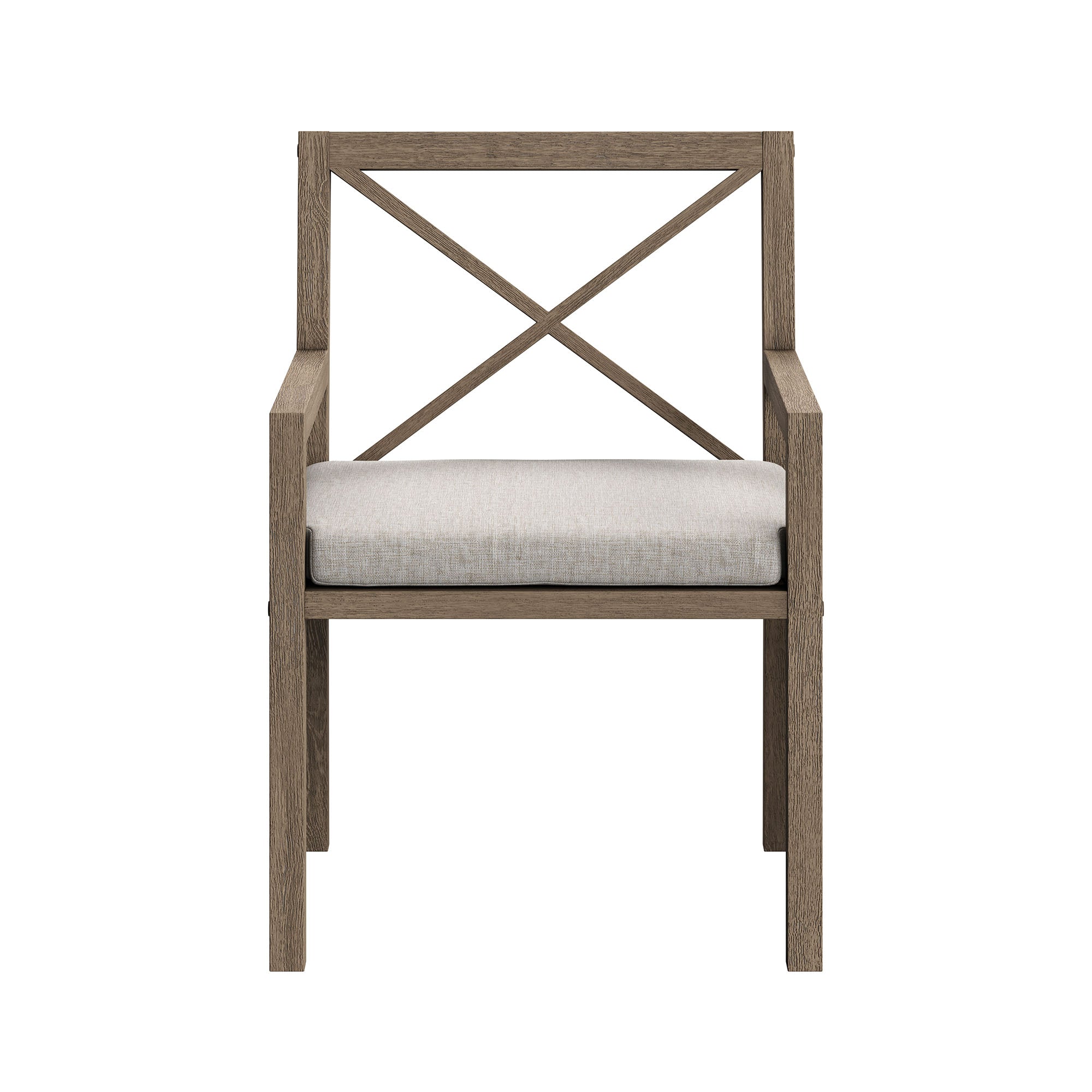 Northlake Outdoor Patio Teak Dining Armchair, Pebble