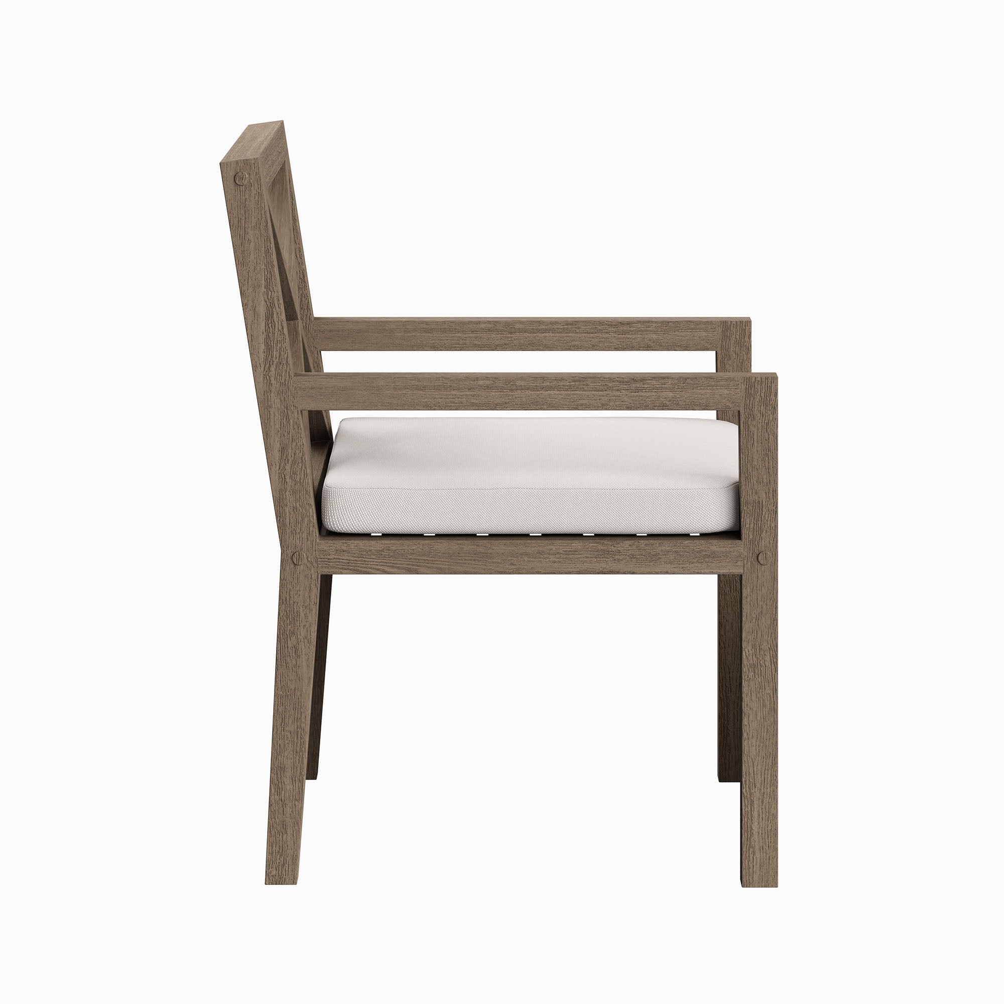Northlake Outdoor Patio Teak Dining Armchair, Weathered Gray