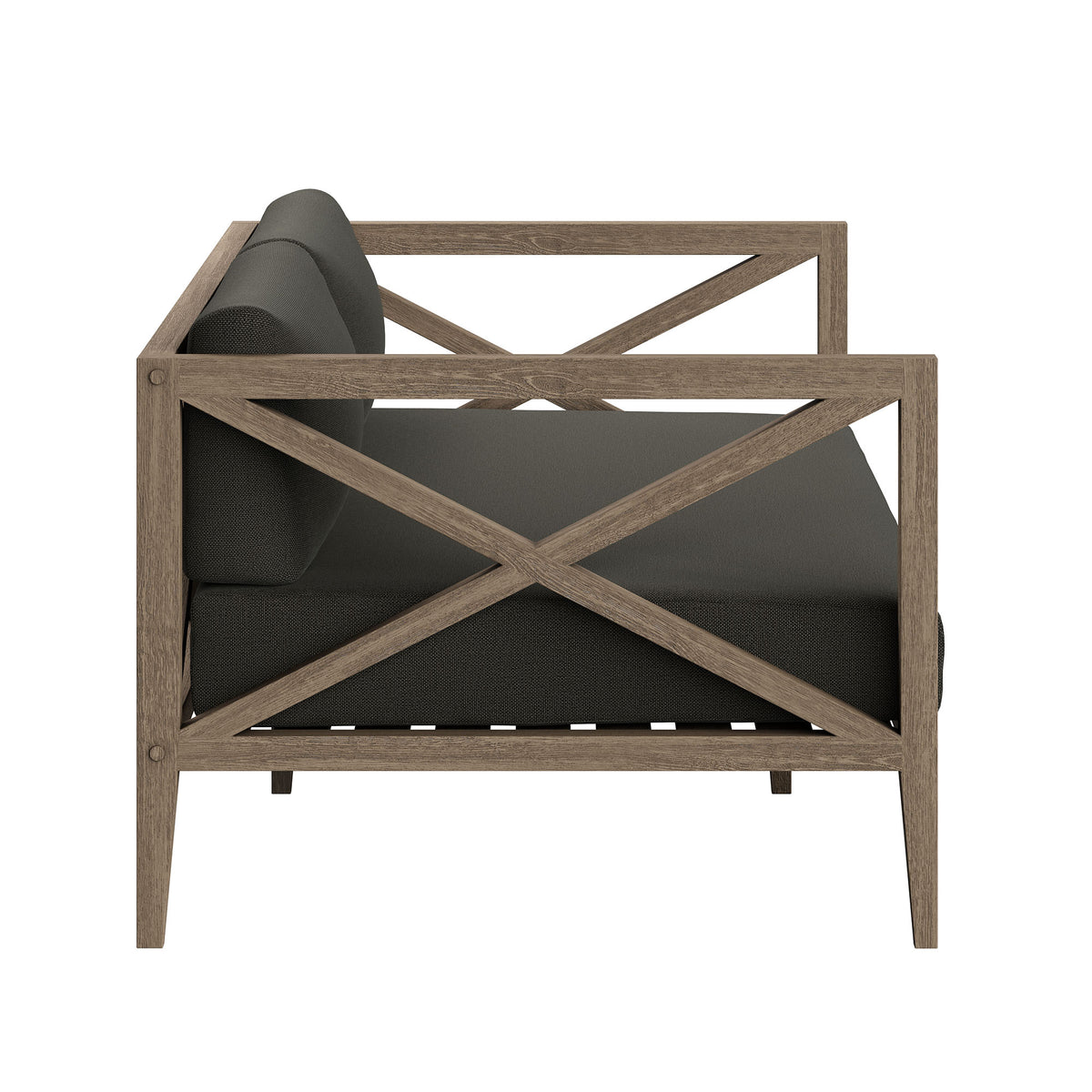 Northlake 5-Piece Outdoor Patio Teak Wood Furniture Set, Flint Gray
