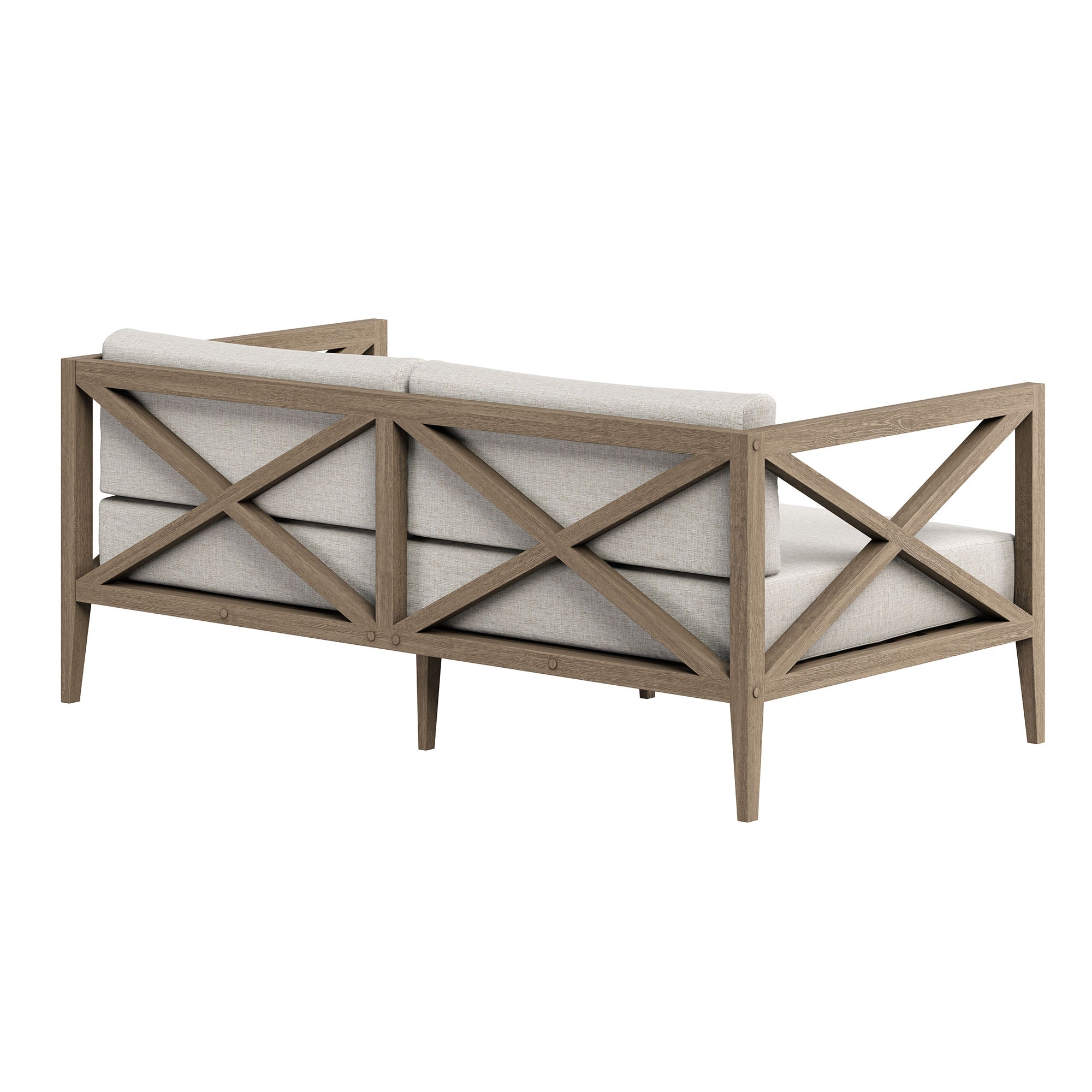 Northlake Outdoor Patio Teak Loveseat, Pebble