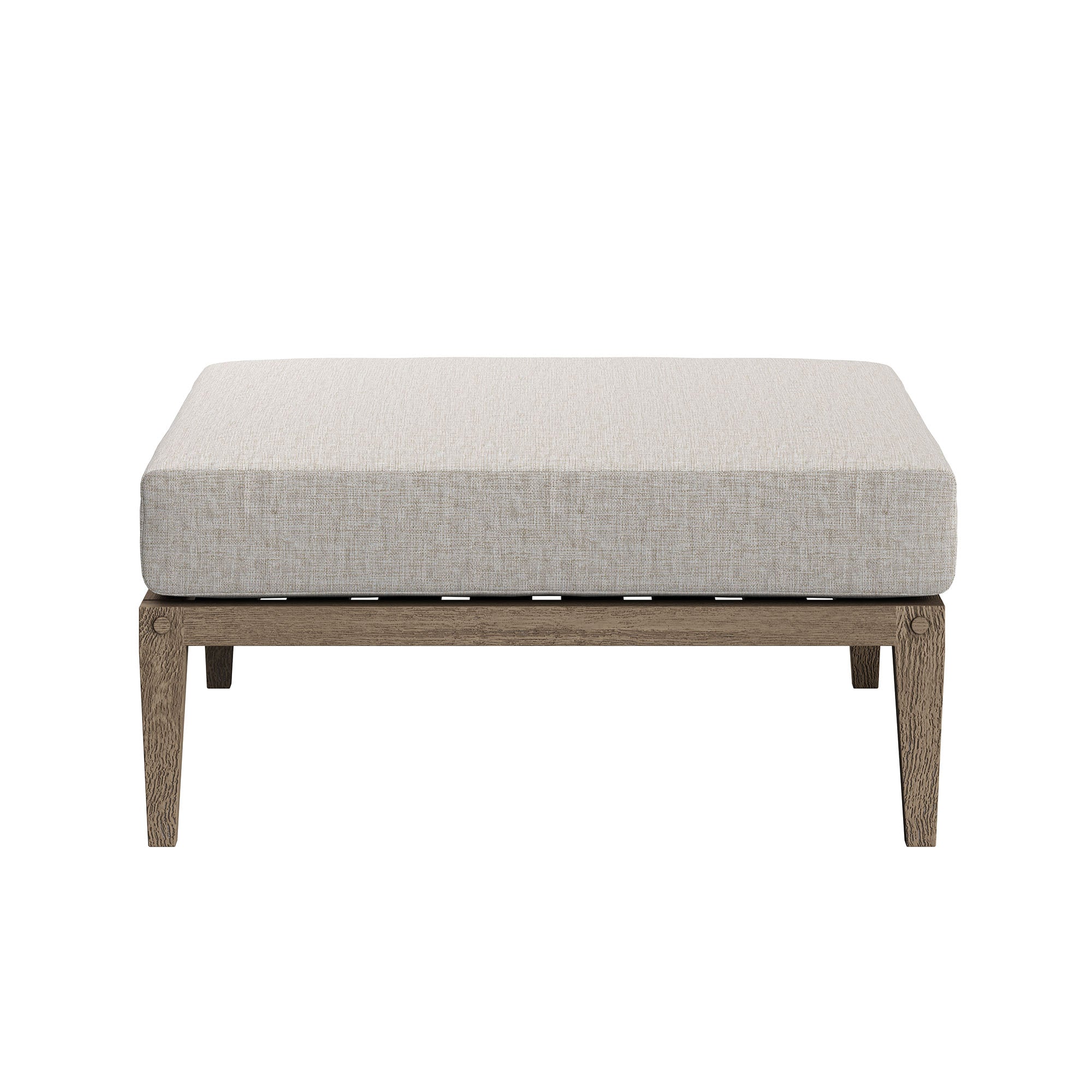 Northlake Outdoor Patio Teak Wood Loveseat and Ottoman Set, Pebble