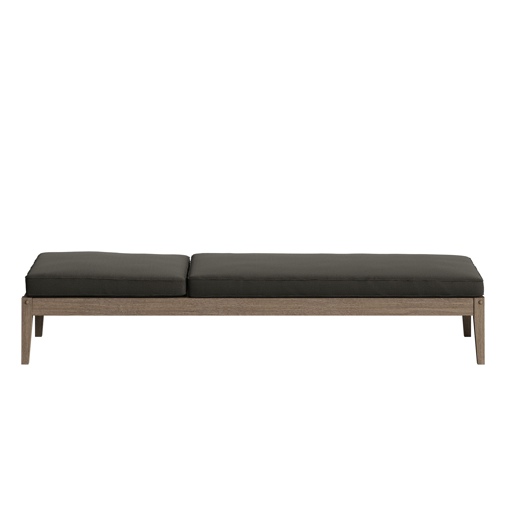 Northlake Outdoor Patio Teak Chaise Lounge, Flint Gray