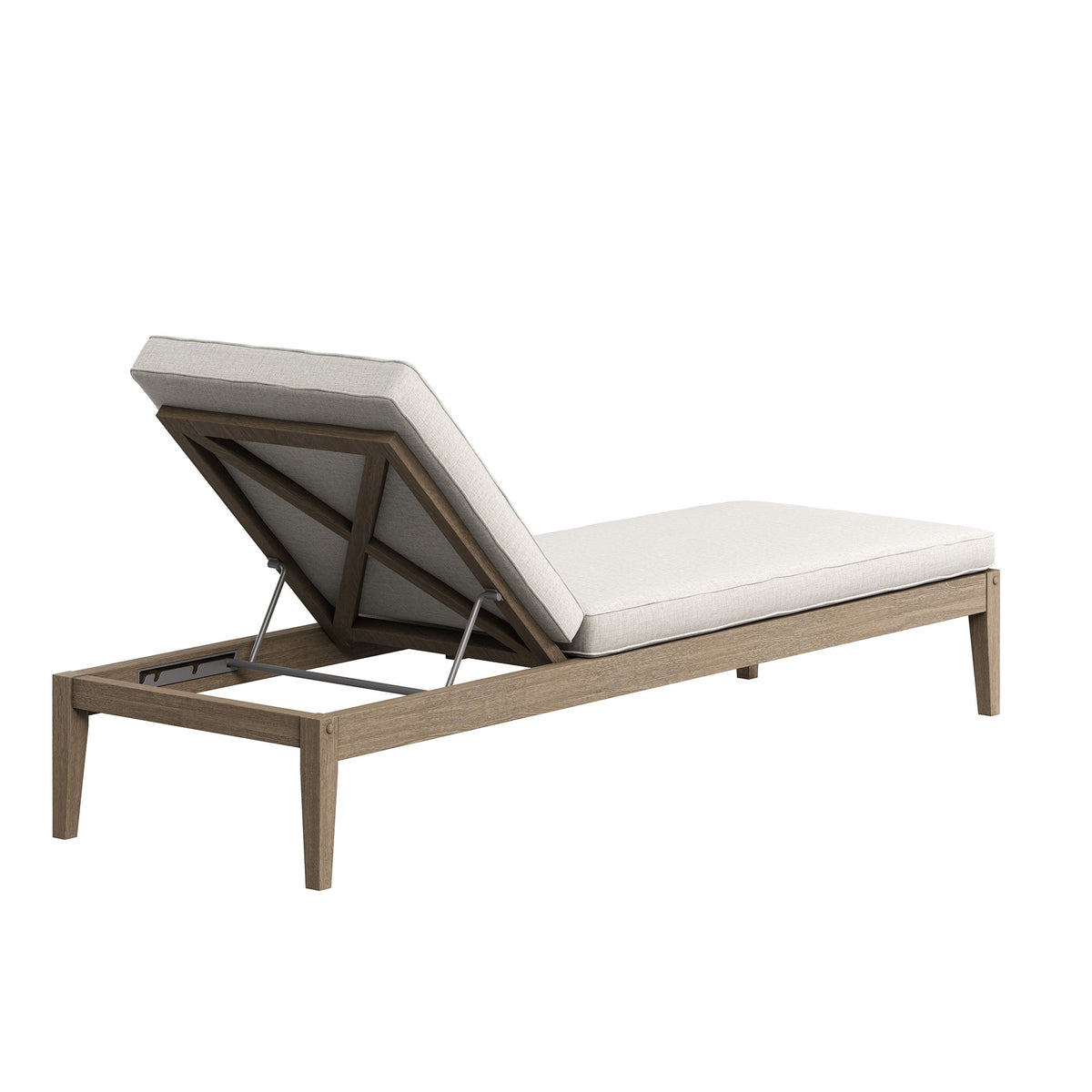 Northlake Outdoor Patio Teak Chaise Lounge, Pebble