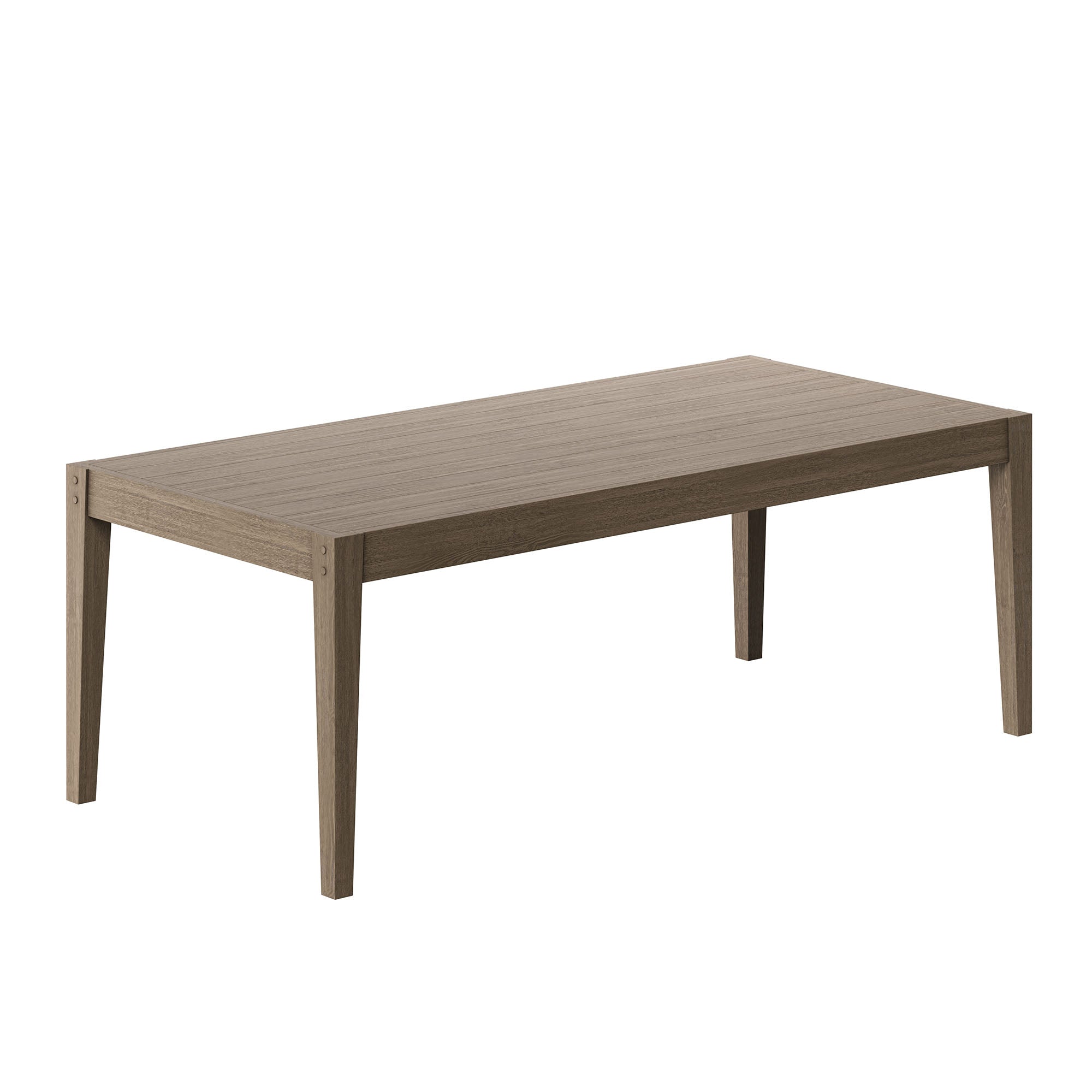 Northlake 83" Rectangular Outdoor Patio Teak Dining Table, Weathered Gray