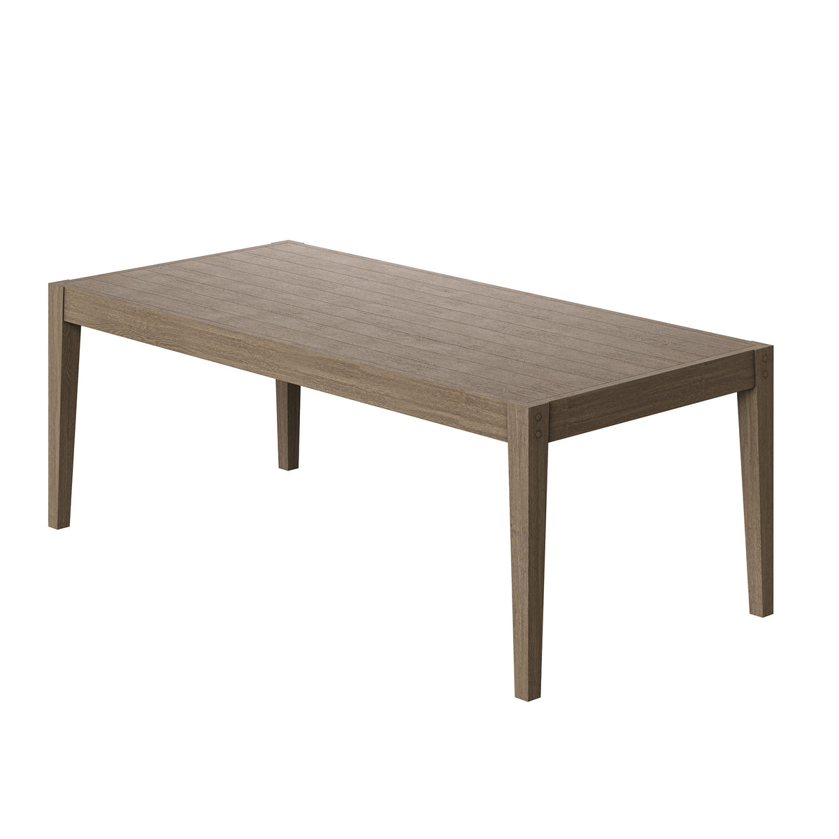 Northlake 83" Rectangular Outdoor Patio Teak Dining Table, Weathered Gray
