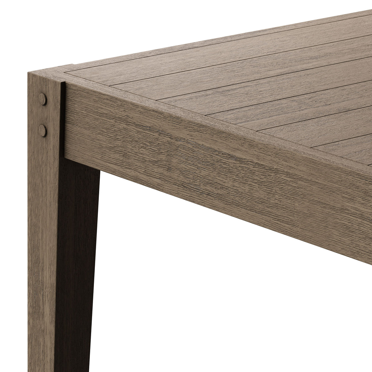 Northlake 83" Rectangular Outdoor Patio Teak Dining Table, Weathered Gray