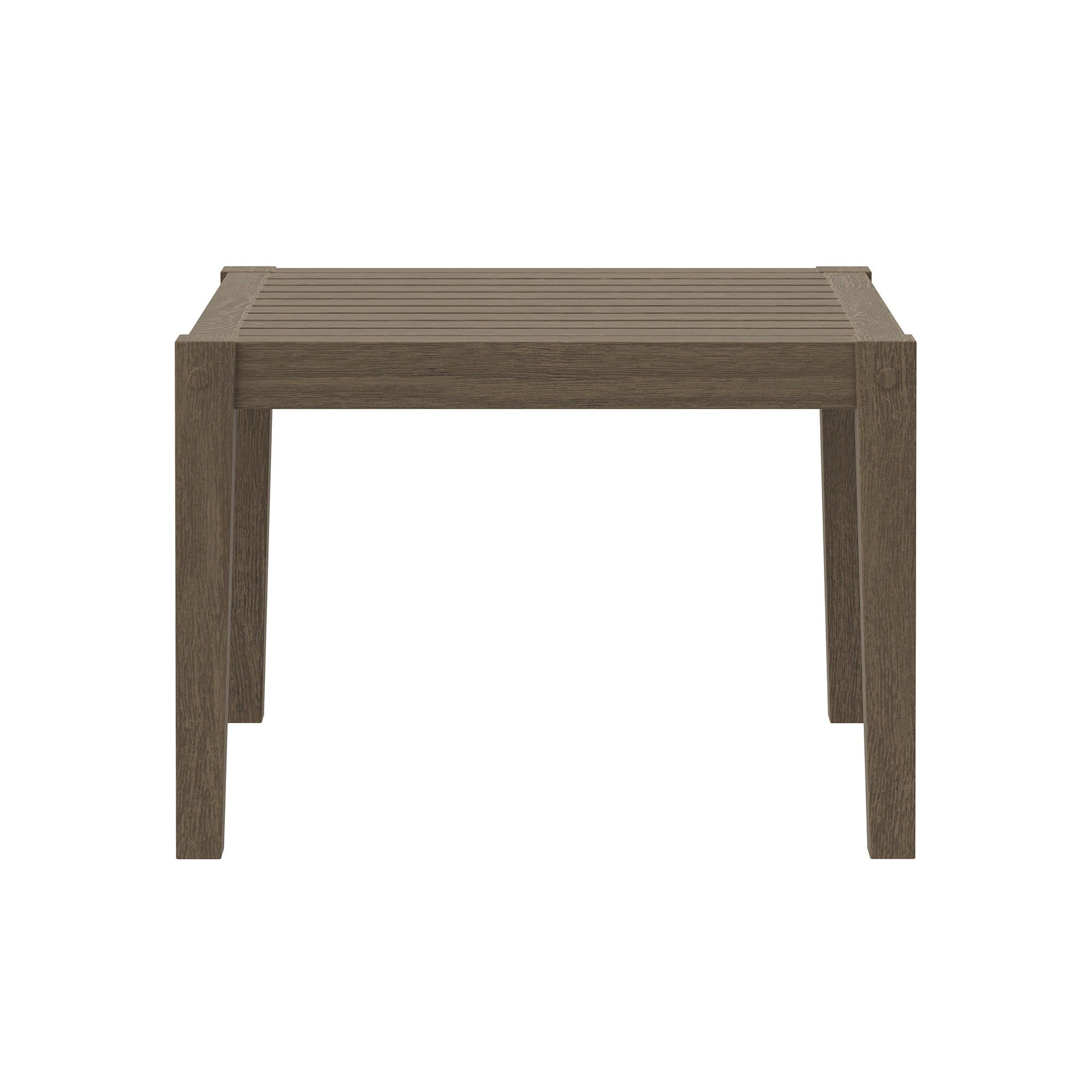 Northlake Square Outdoor Patio Teak Side Table, Weathered Gray