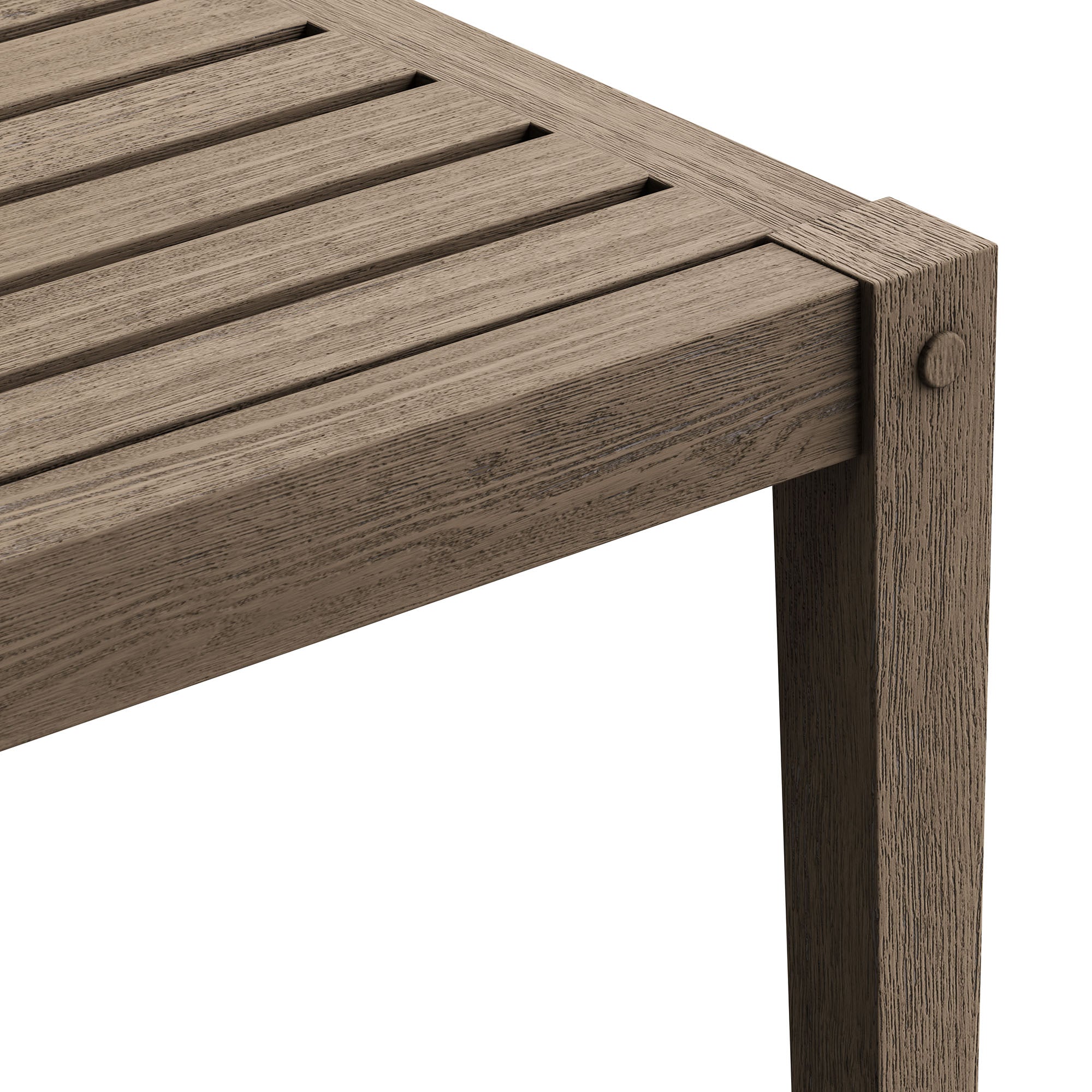 Northlake Square Outdoor Patio Teak Side Table, Weathered Gray