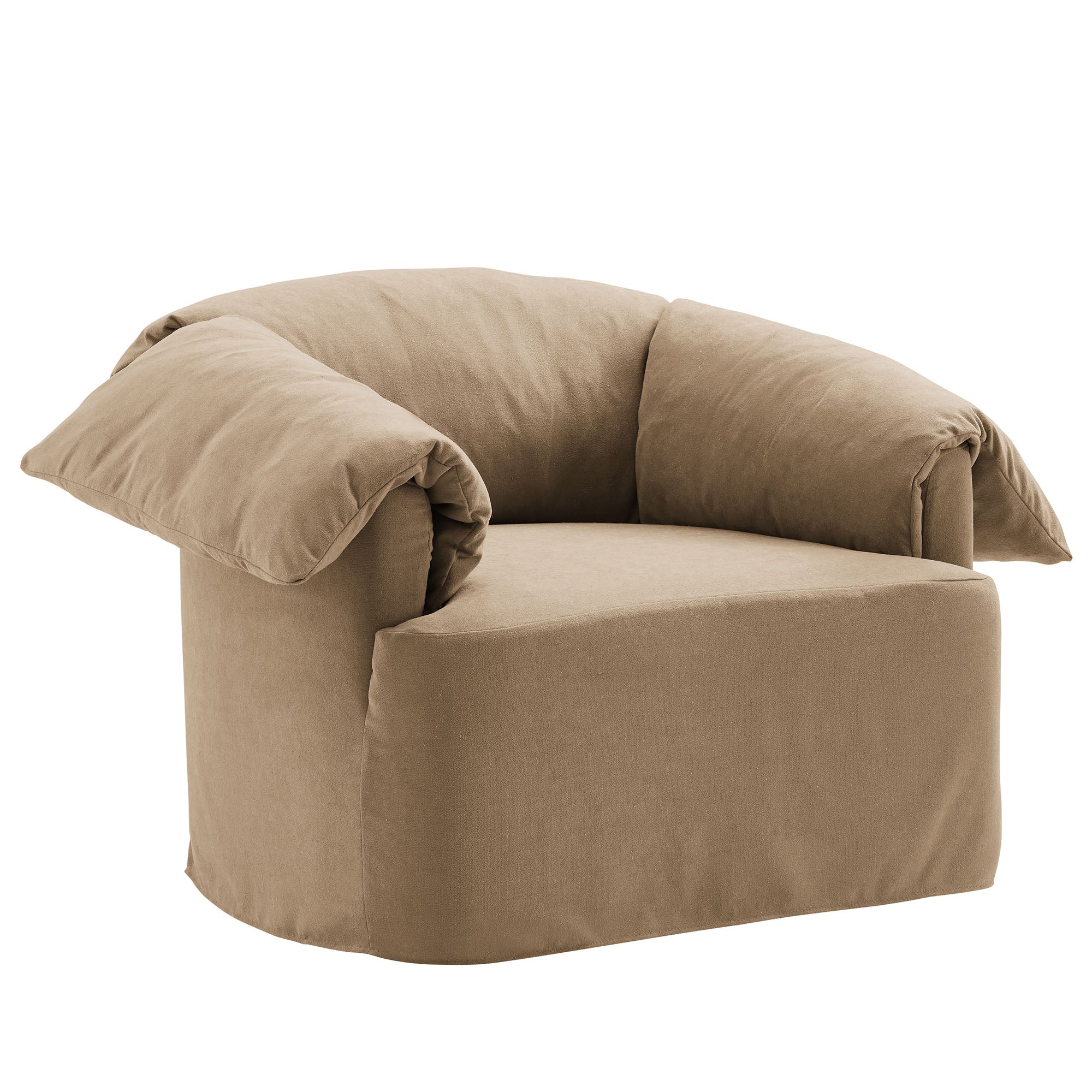 Lark Slipcovered Fabric Oversized Armchair, Almond
