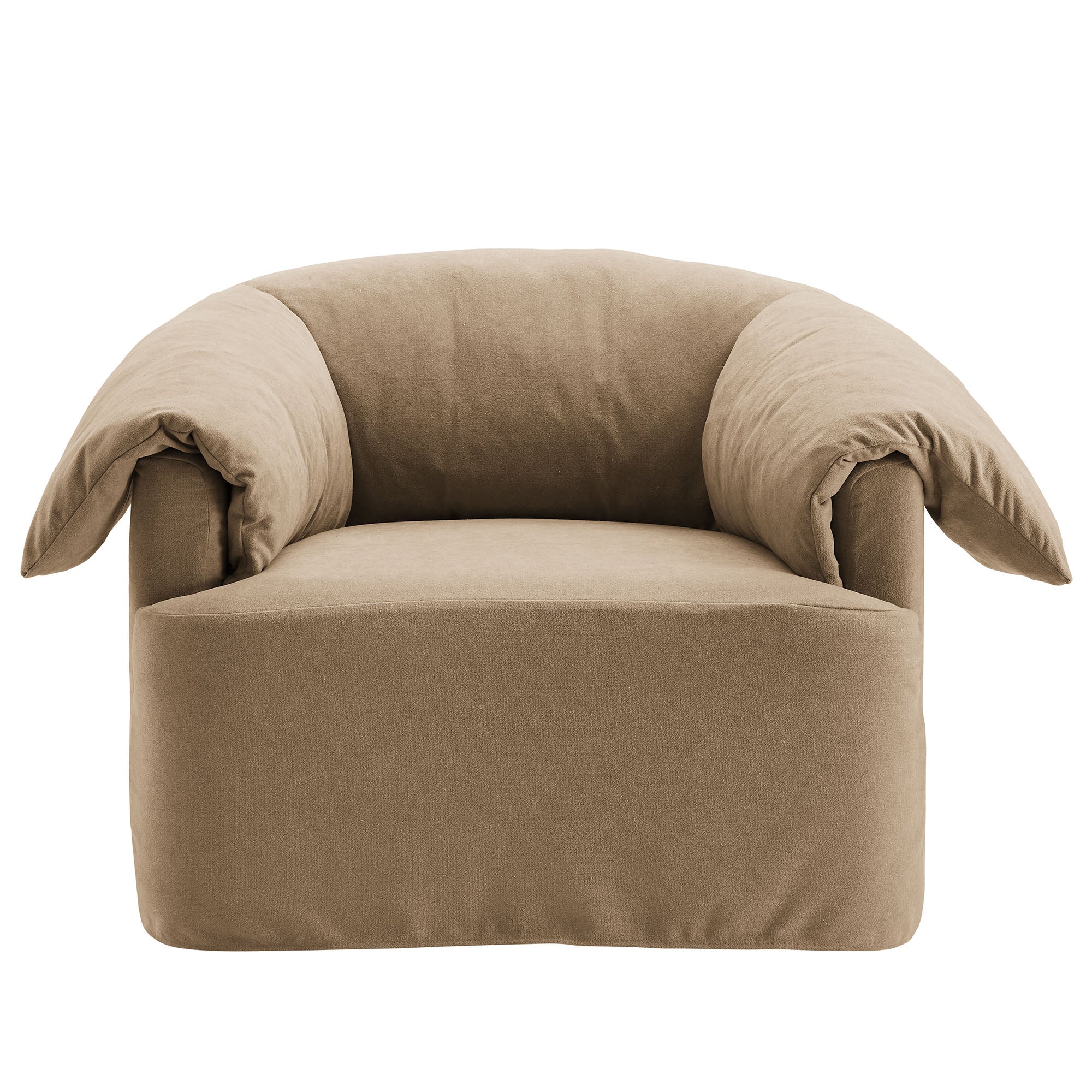 Lark Slipcovered Fabric Oversized Armchair, Almond