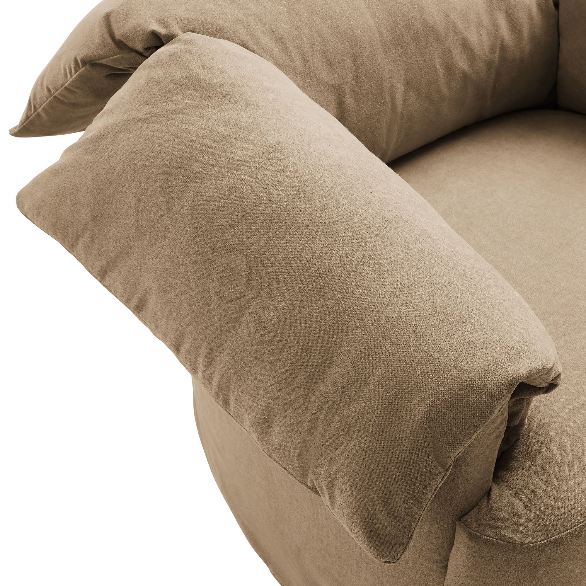 Lark Slipcovered Fabric Oversized Armchair, Almond