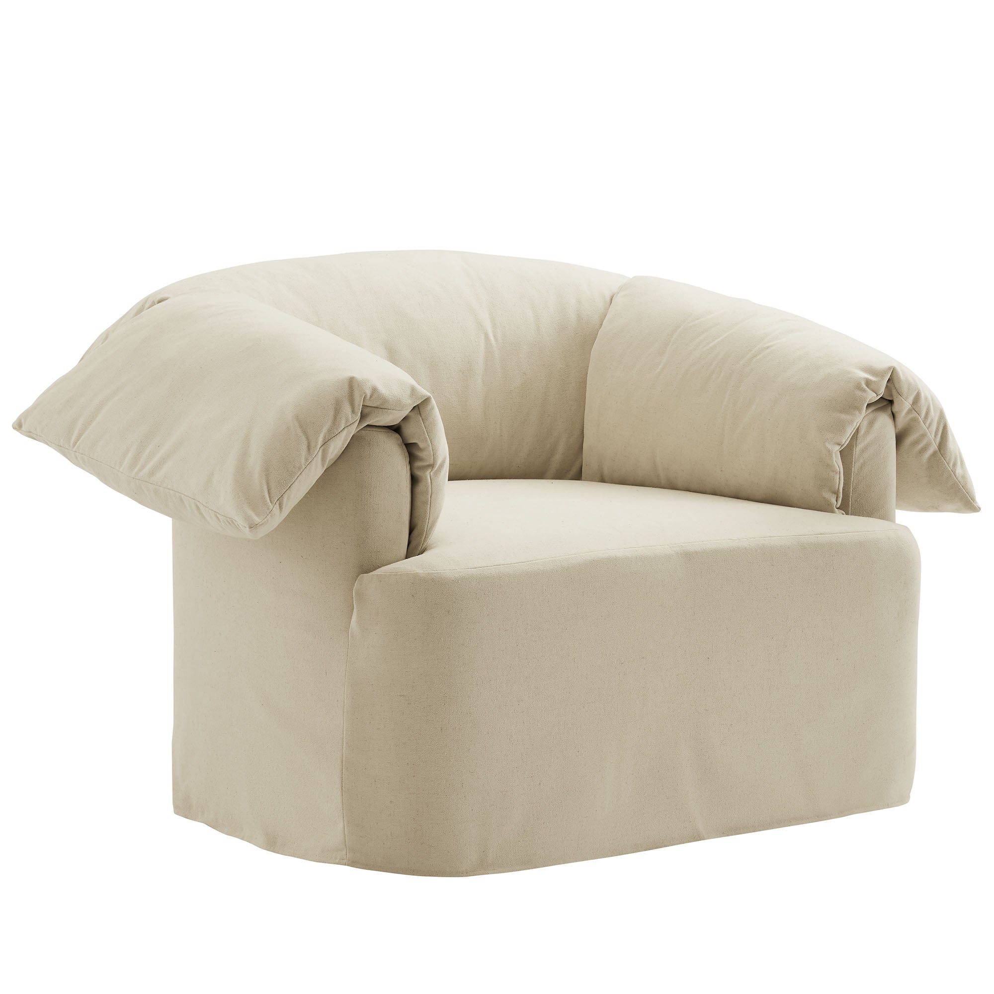 Lark Slipcovered Fabric Oversized Armchair, Linen