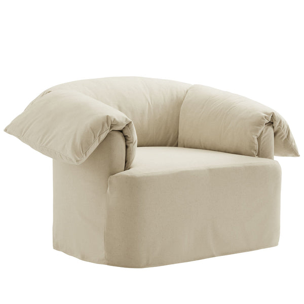Lark Slipcovered Fabric Oversized Armchair, Linen