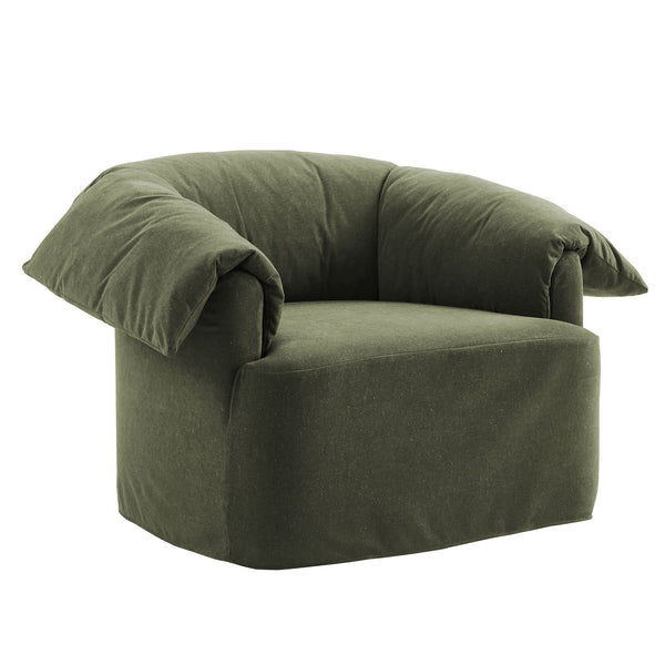 Lark Slipcovered Fabric Oversized Armchair, Sage