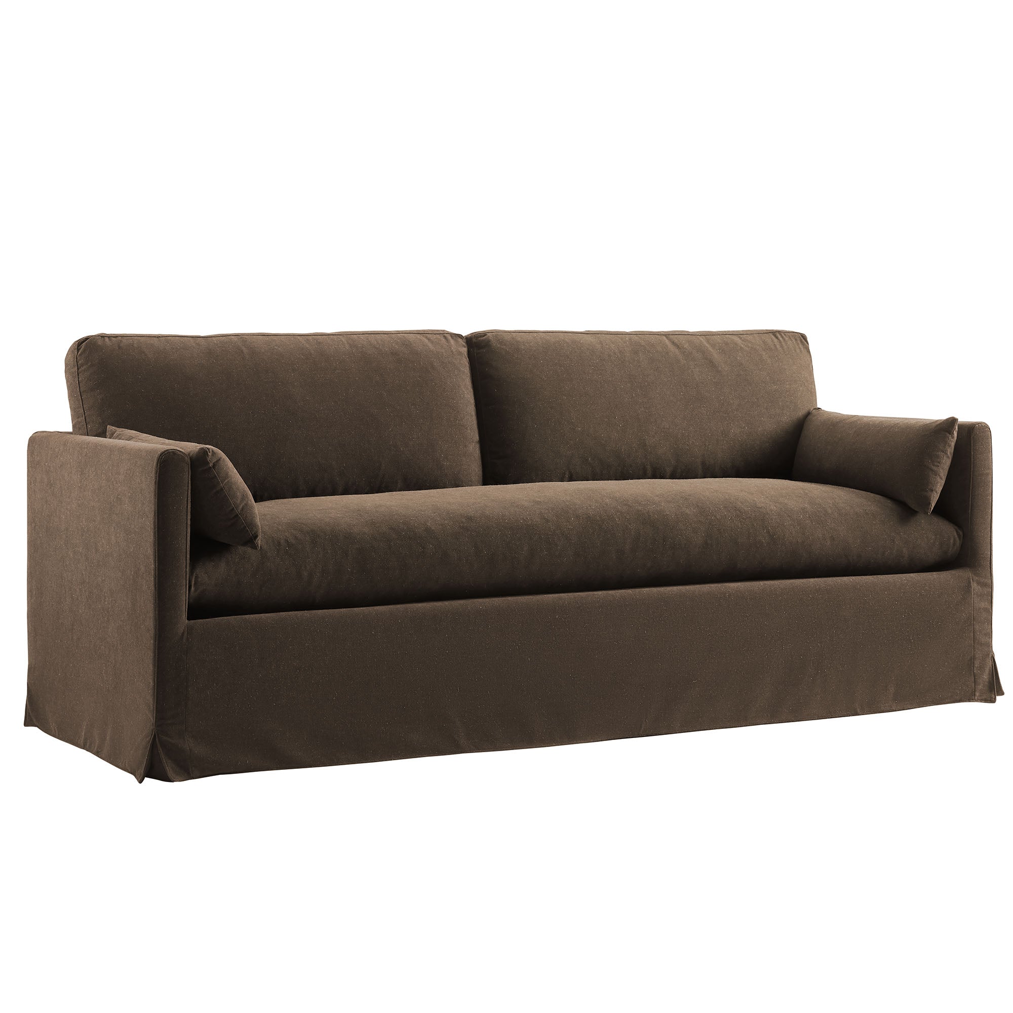Wellfleet 85" Slipcovered Fabric Sofa, Cocoa