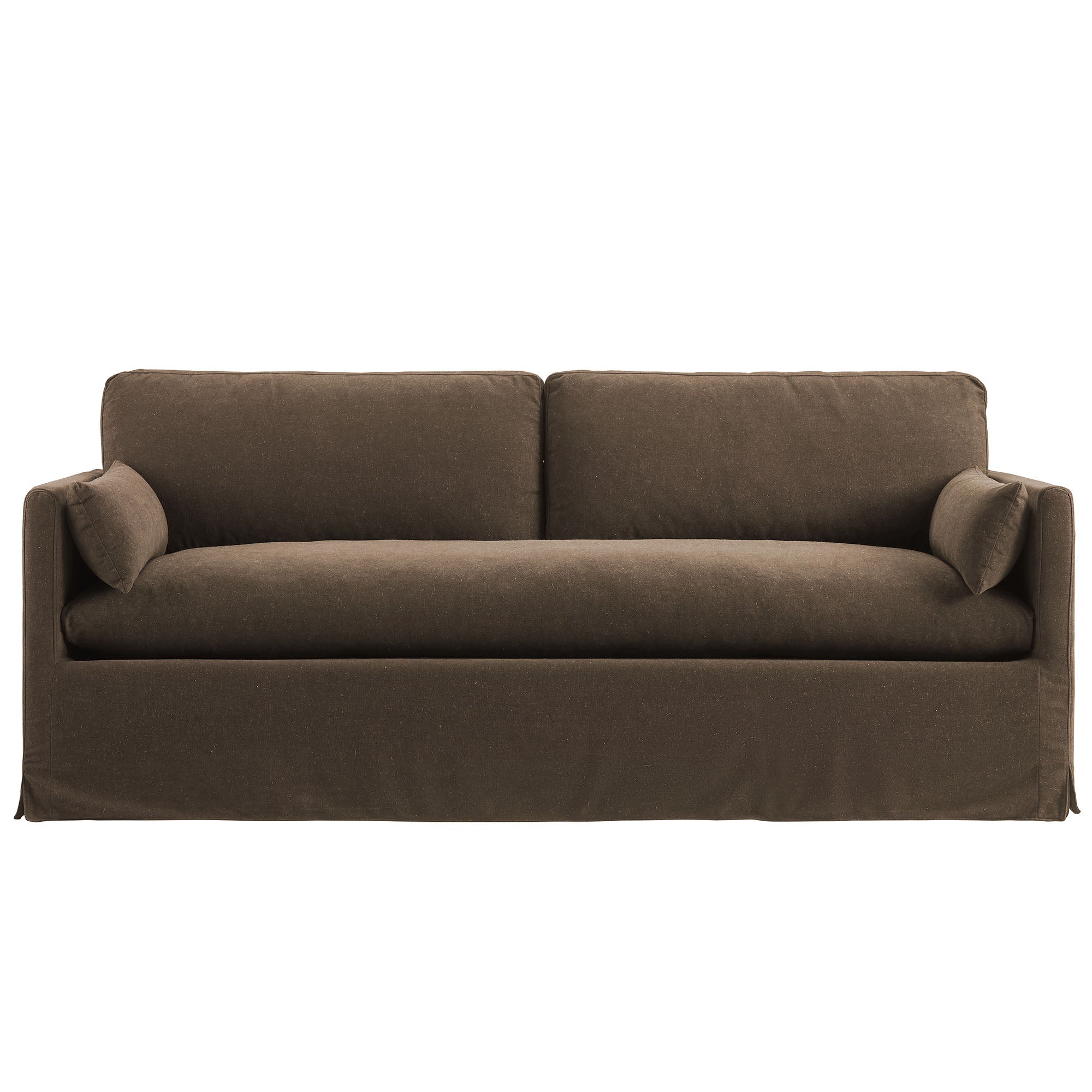 Wellfleet 85" Slipcovered Fabric Sofa, Cocoa