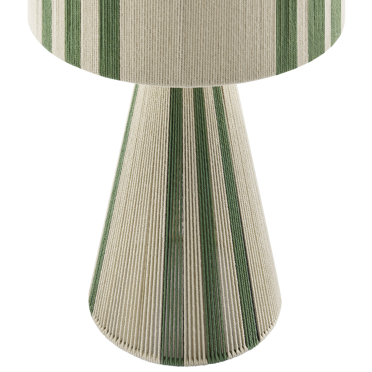 Gia Handwoven Cotton Thread Striped or Plain Table Lamp, Basil Green