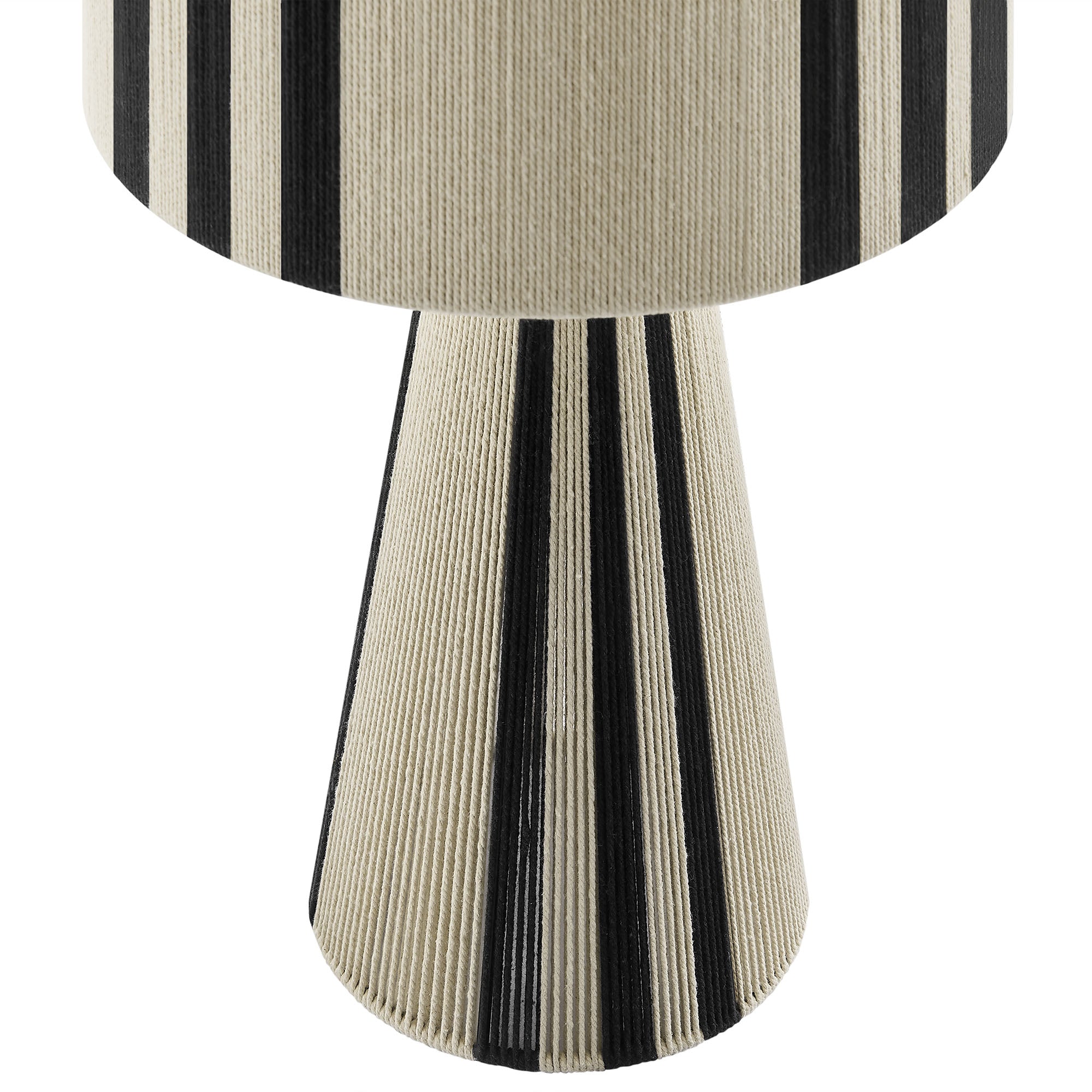 Gia Handwoven Cotton Thread Striped or Plain Table Lamp, Black