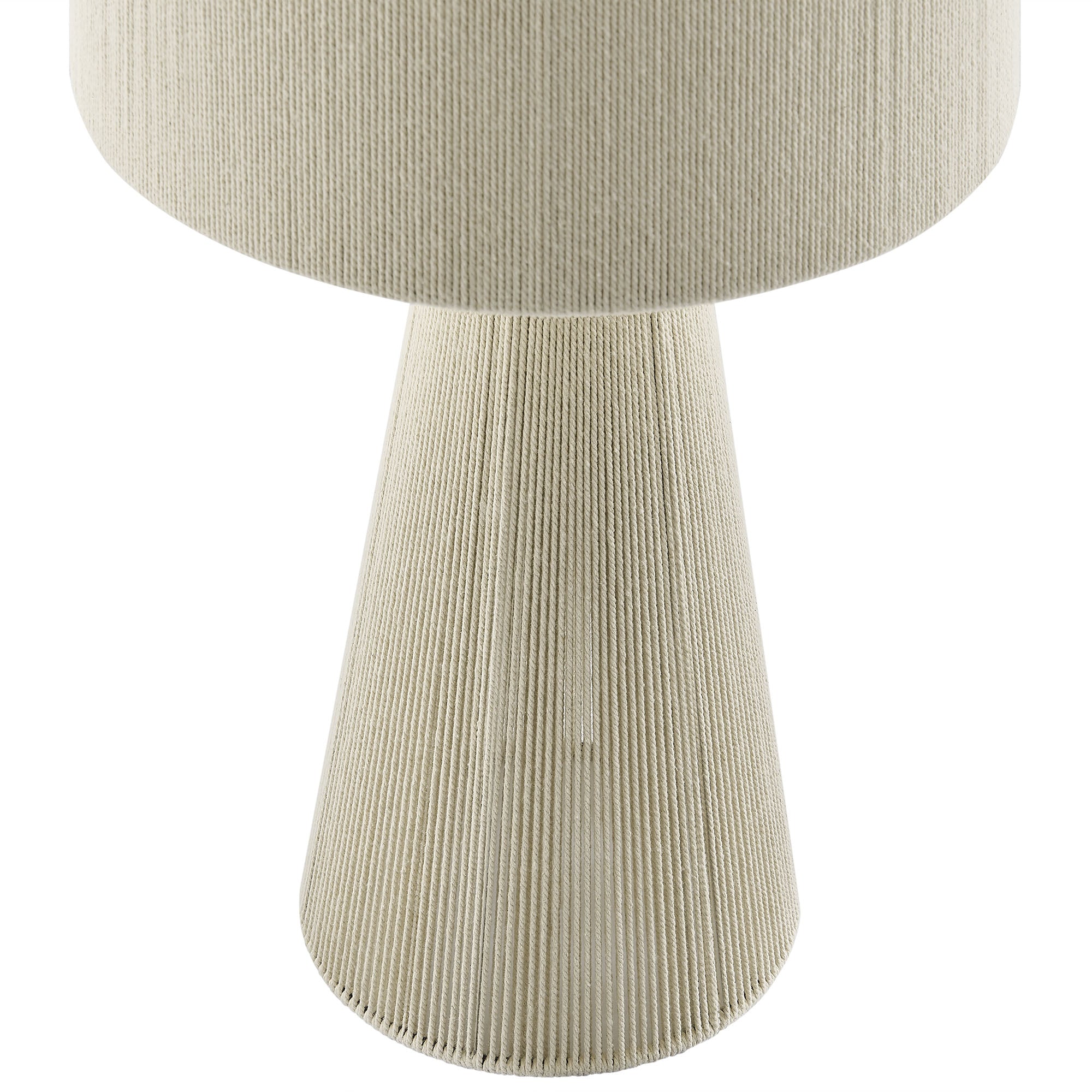 Gia Handwoven Cotton Thread Striped or Plain Table Lamp, Natural