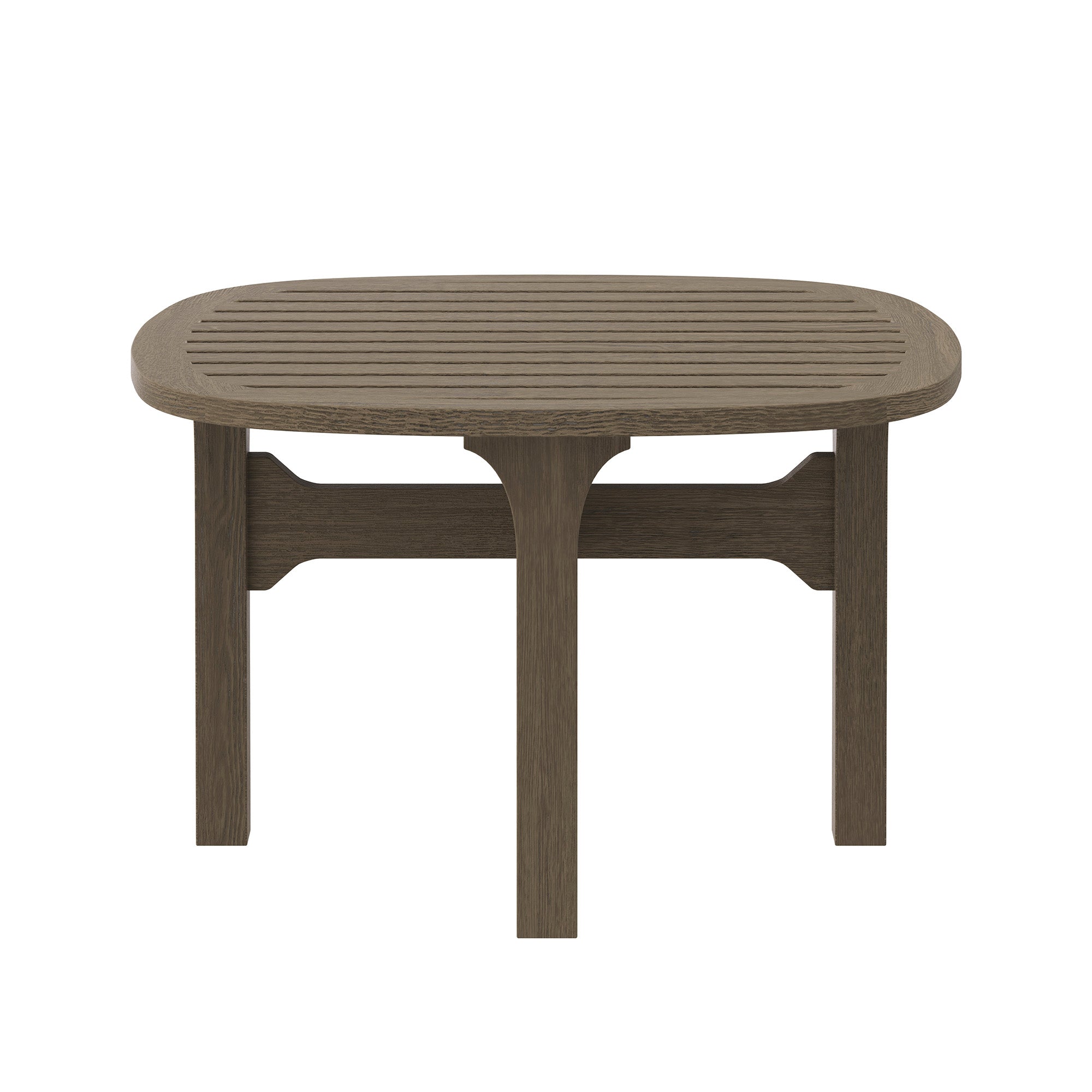 Saratoga Square Outdoor Patio Teak Wood Side Table, Weathered Gray