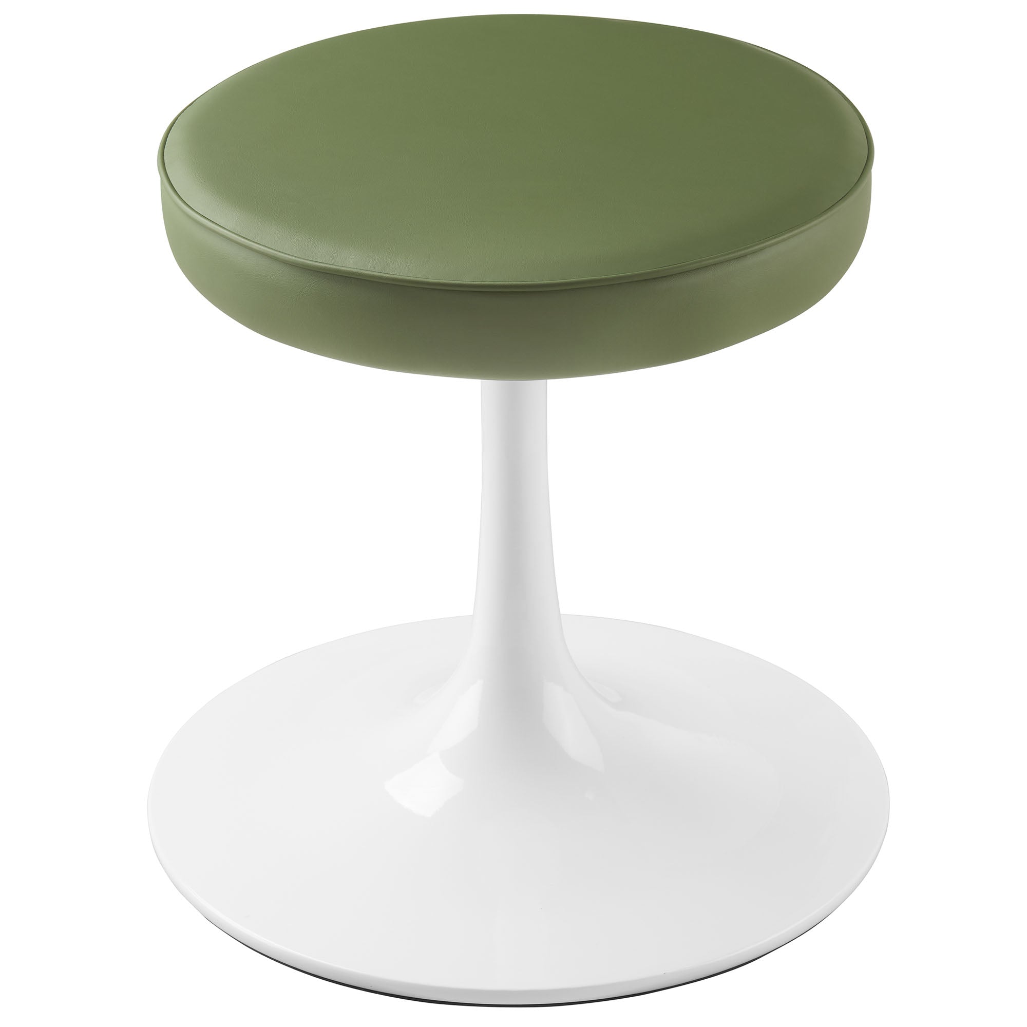 Lippa Vegan Leather Round Stool, Leaf
