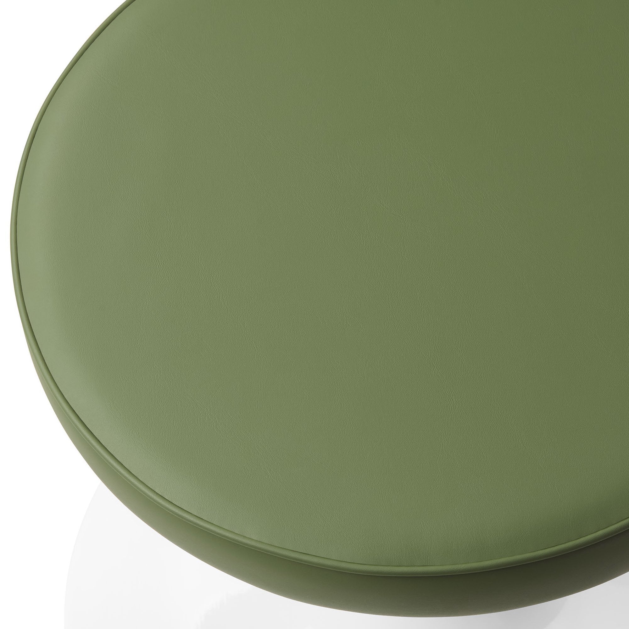 Lippa Vegan Leather Round Stool, Leaf