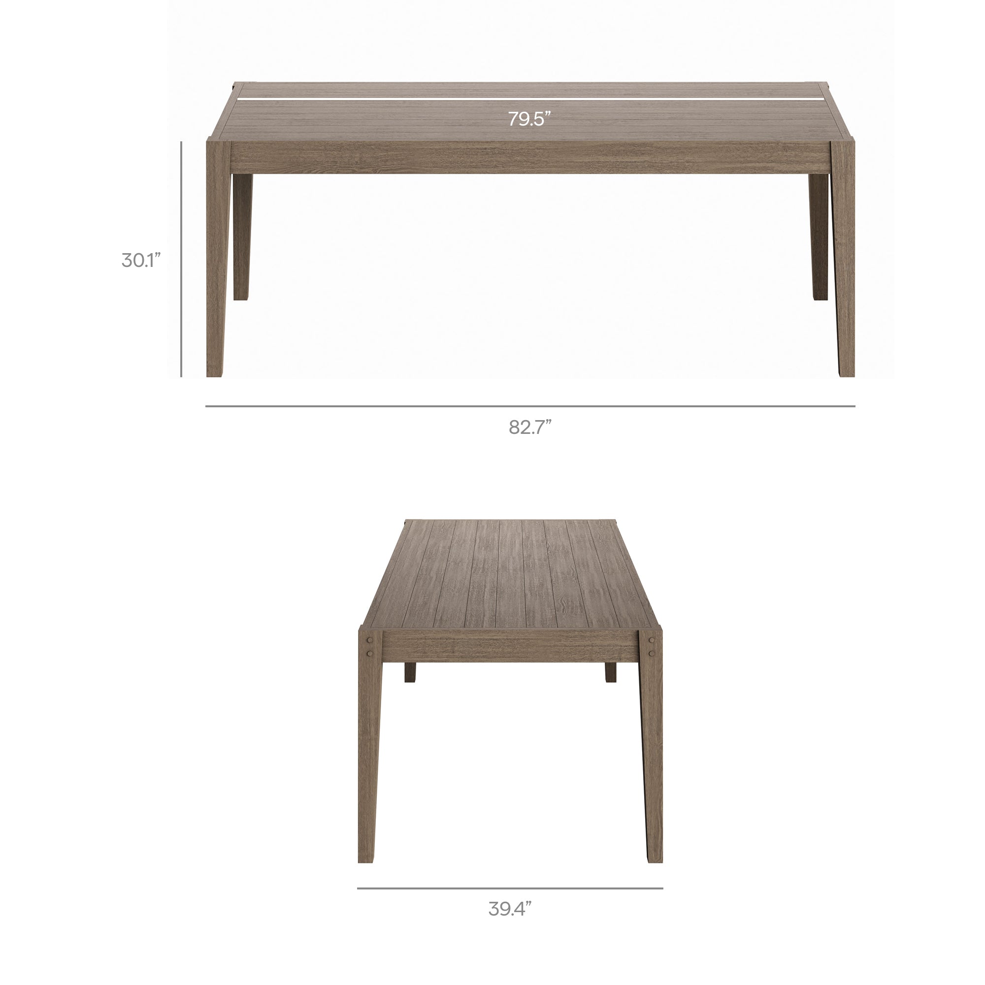 Northlake 9-Piece Outdoor Patio Teak Wood Dining Set, Flint Gray