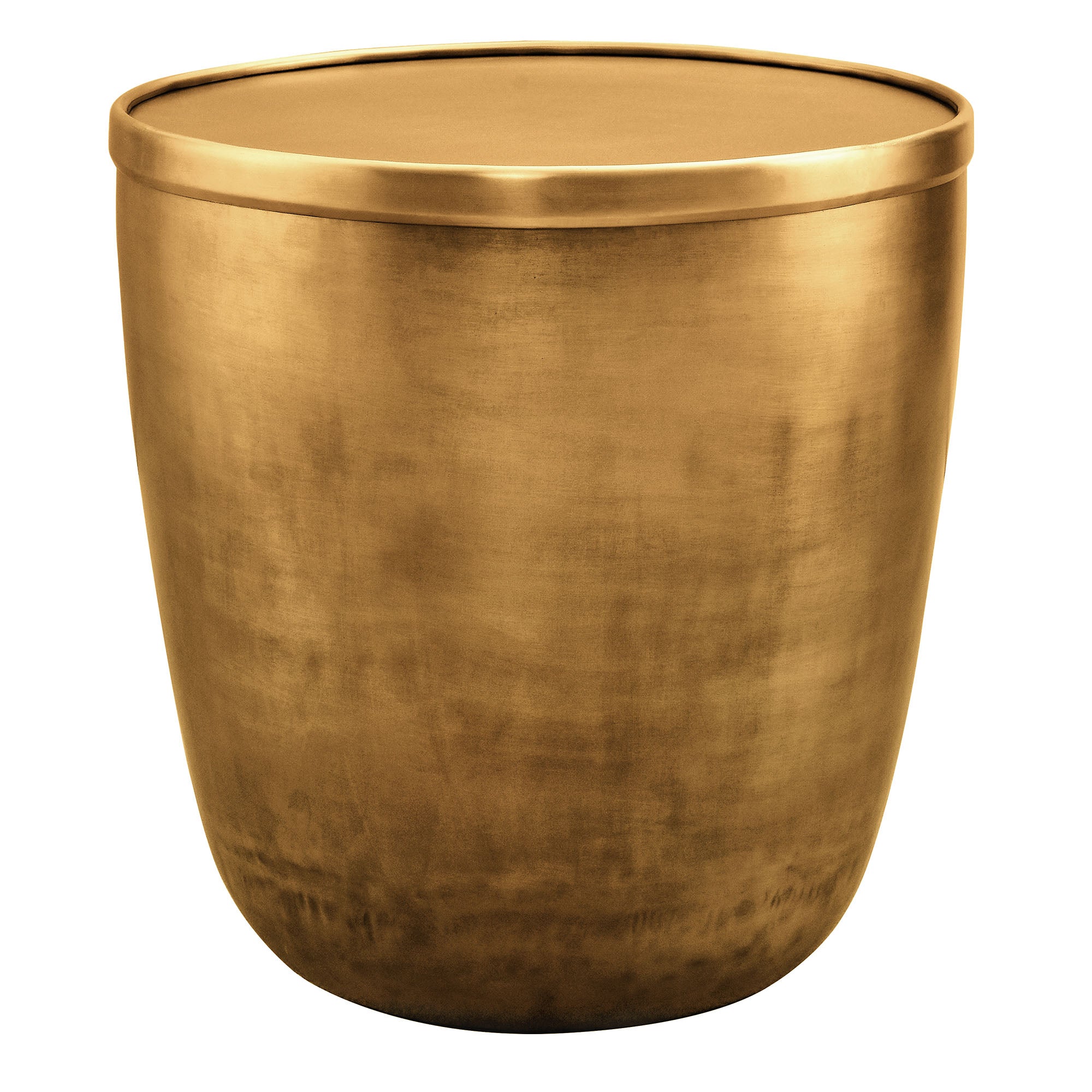 Viora Metal Storage Side Table, Burnished Brass