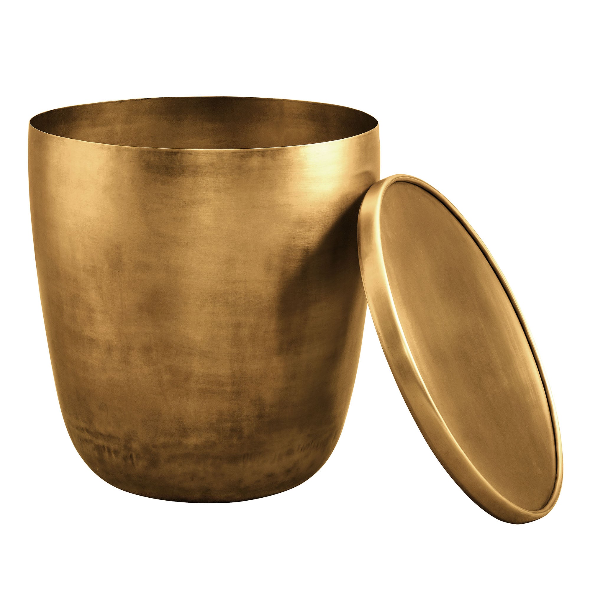 Viora Metal Storage Side Table, Burnished Brass