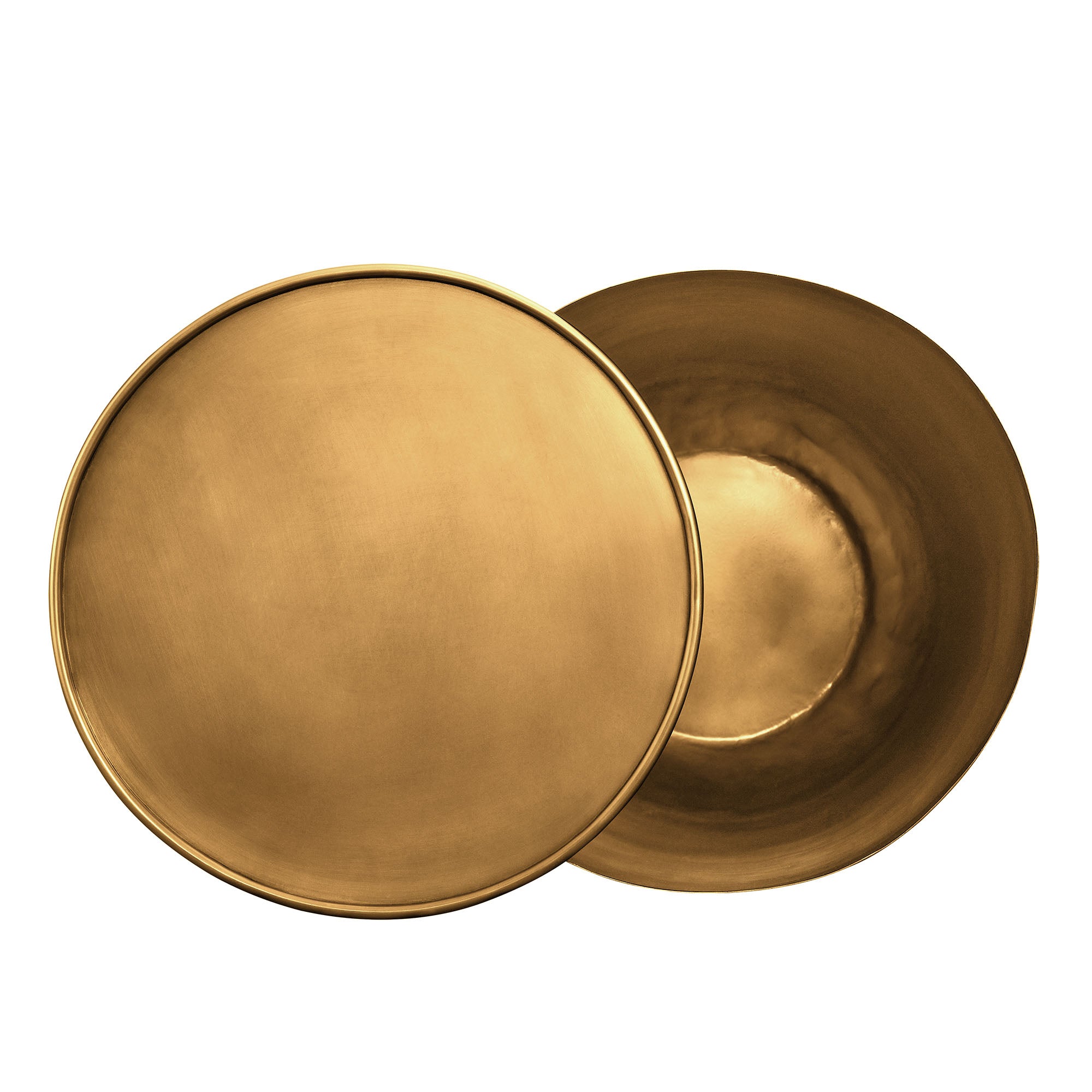 Viora Metal Storage Side Table, Burnished Brass