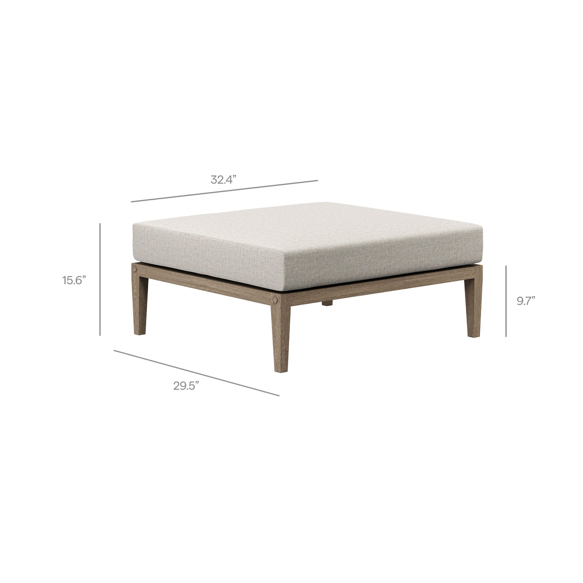 Northlake 5-Piece Outdoor Patio Teak Wood Furniture Set, Pebble