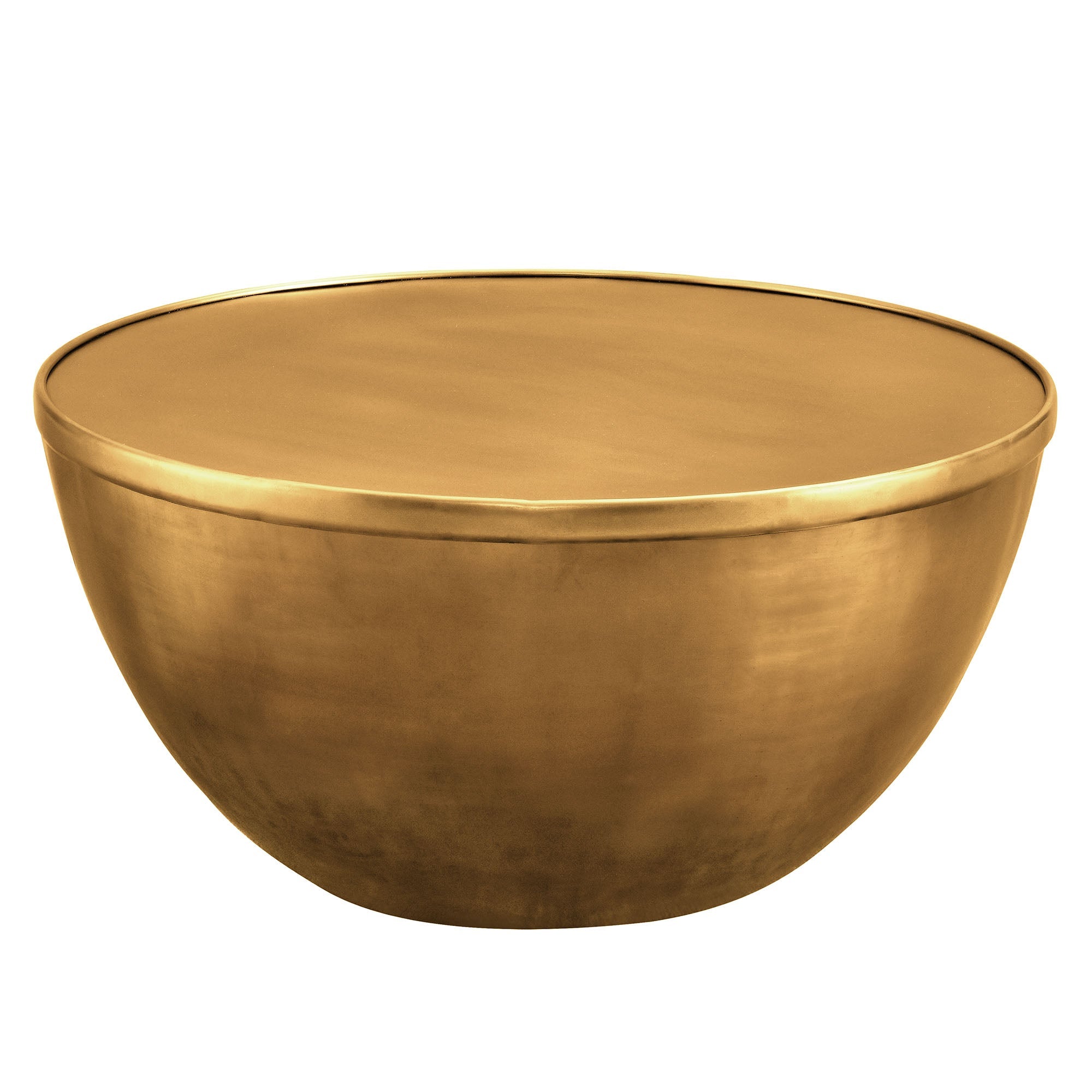 Viora 32 Inch Metal Storage Coffee Table, Burnished Brass