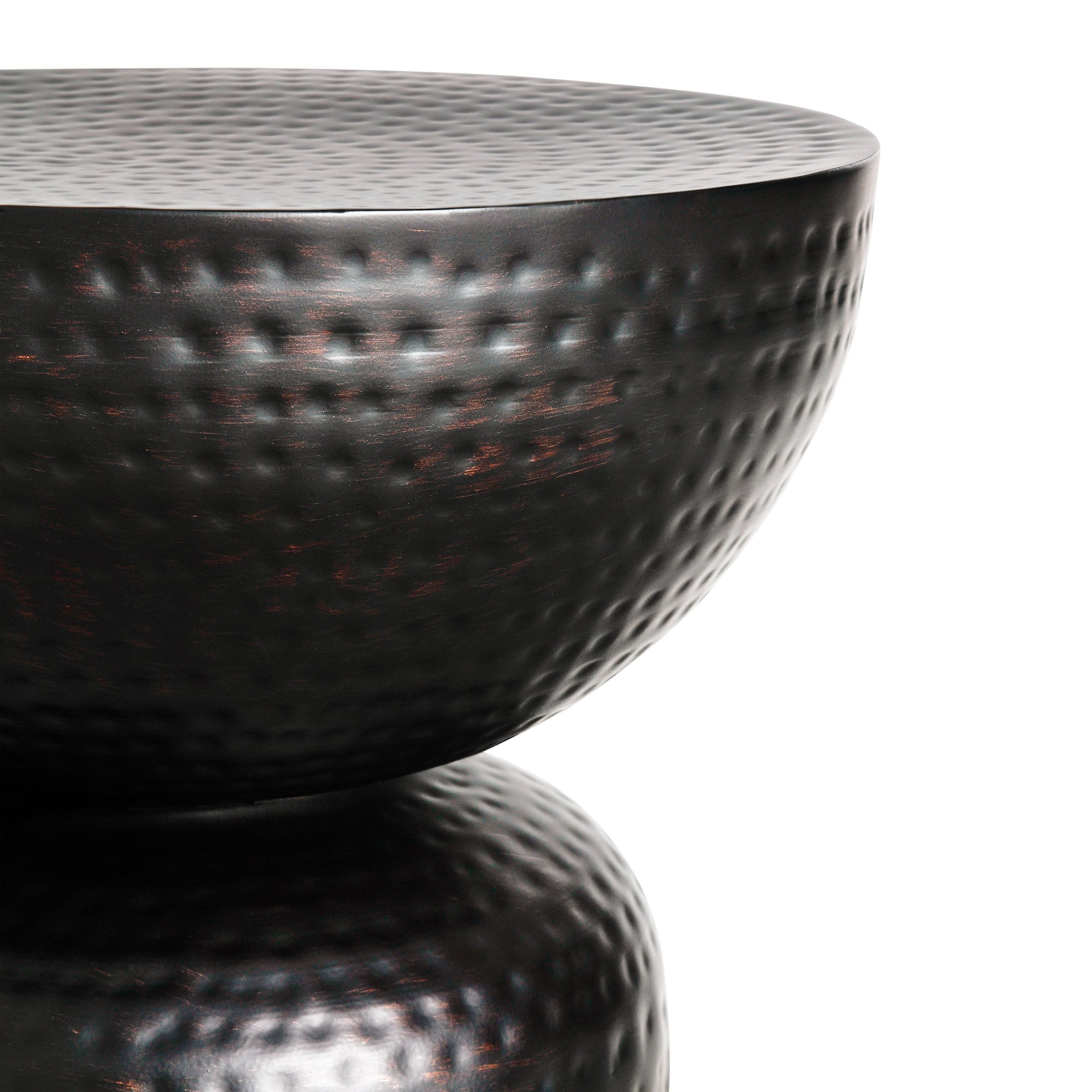 Mella Metal Hammered Side Table, Black