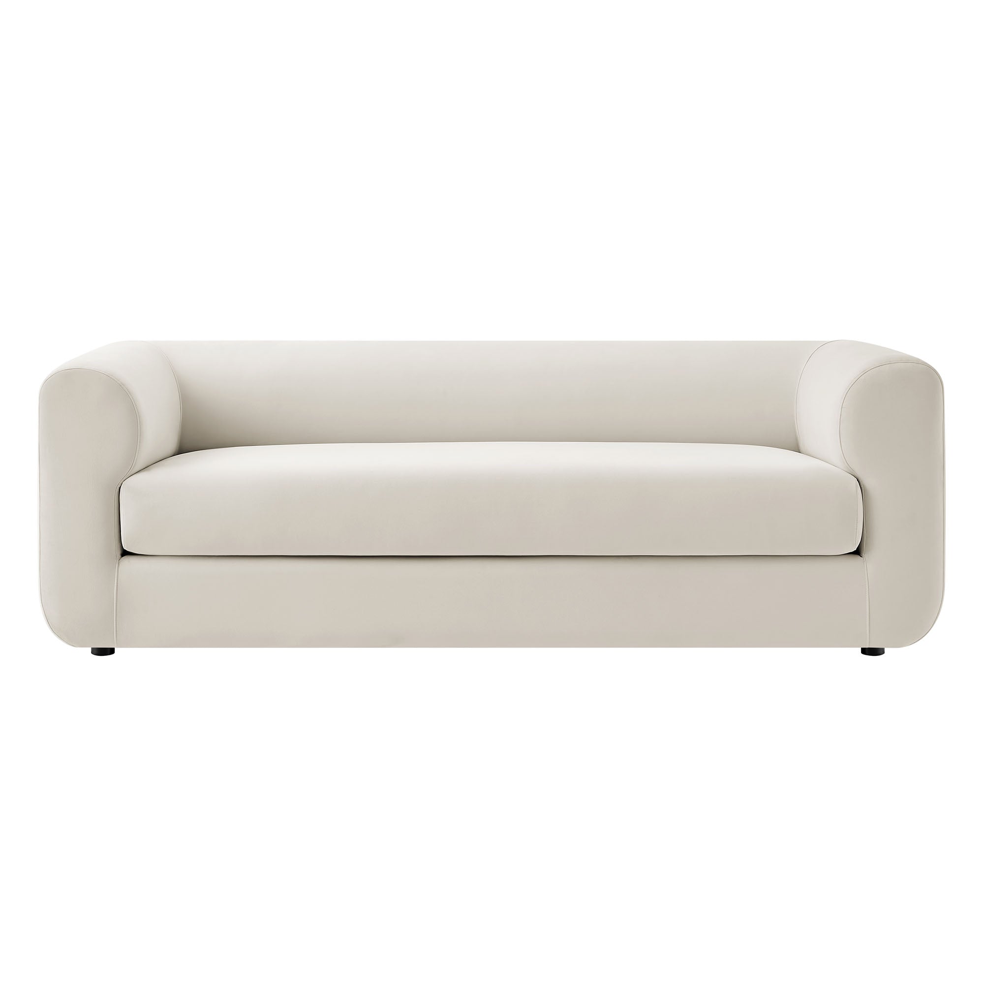 Leif 89" Performance Velvet Upholstered Sofa, Alabaster