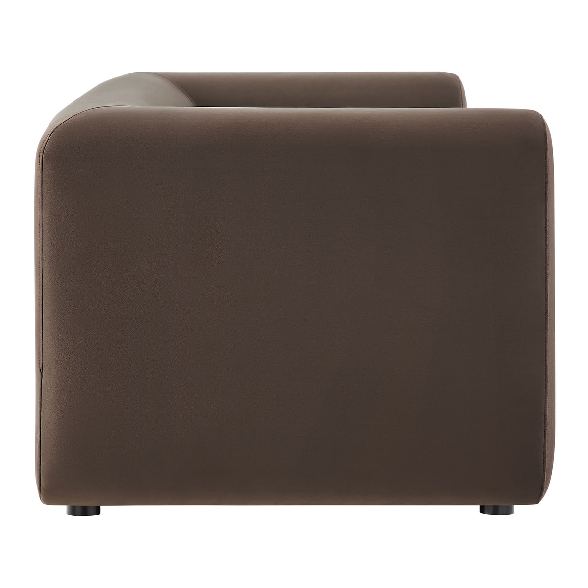 Leif 89" Performance Velvet Upholstered Sofa, Chocolate Brown
