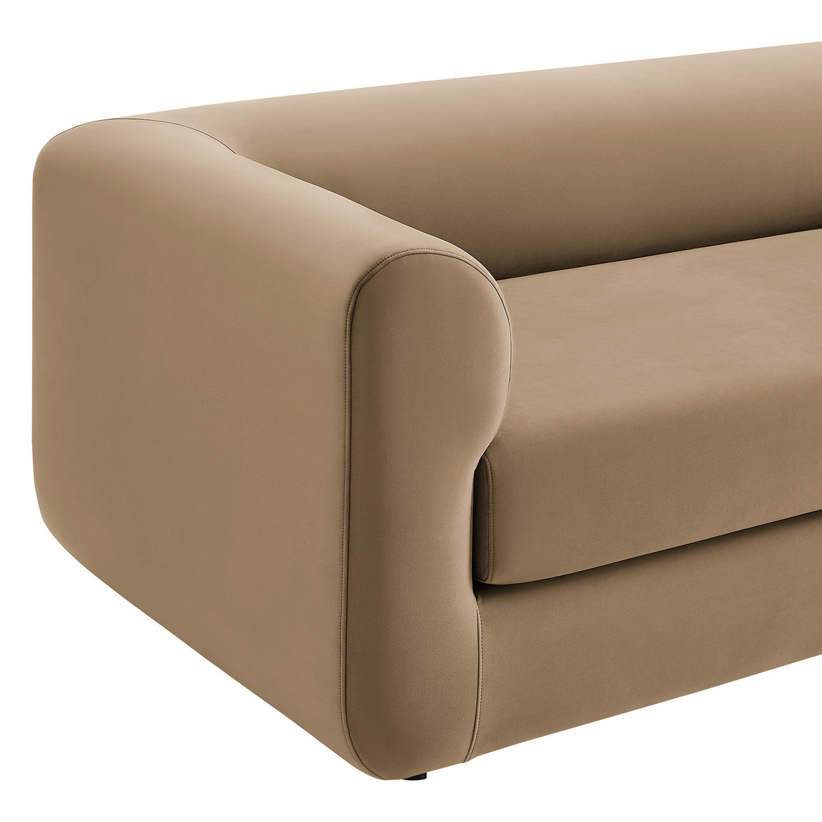 Leif 89" Performance Velvet Upholstered Sofa, Taupe