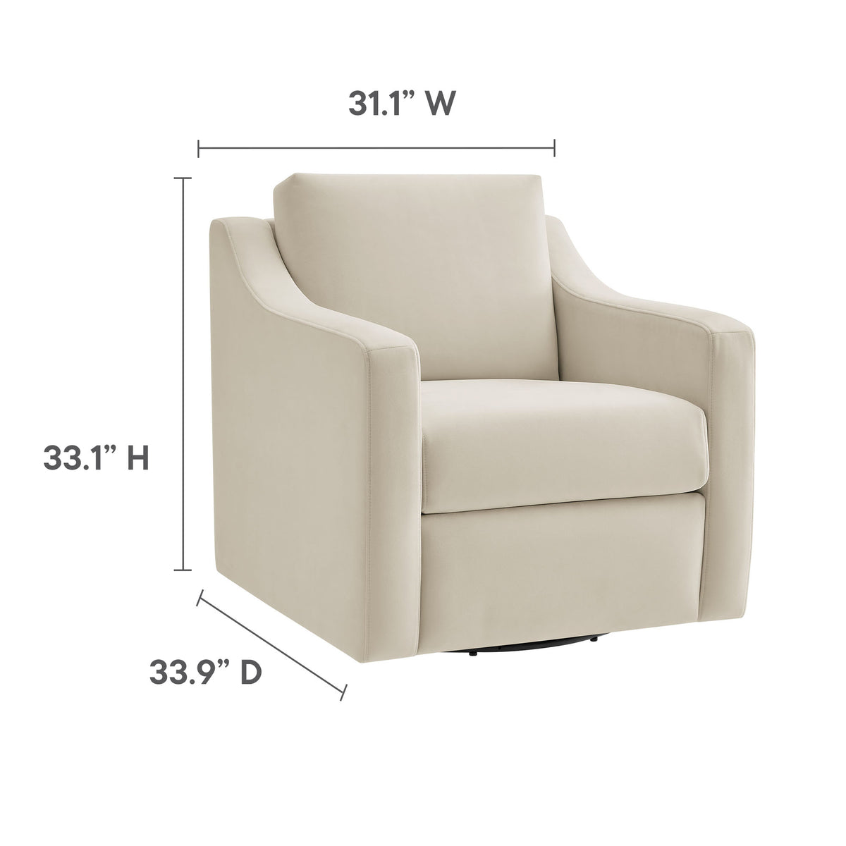Liora Performance Velvet Armchair, Alabaster