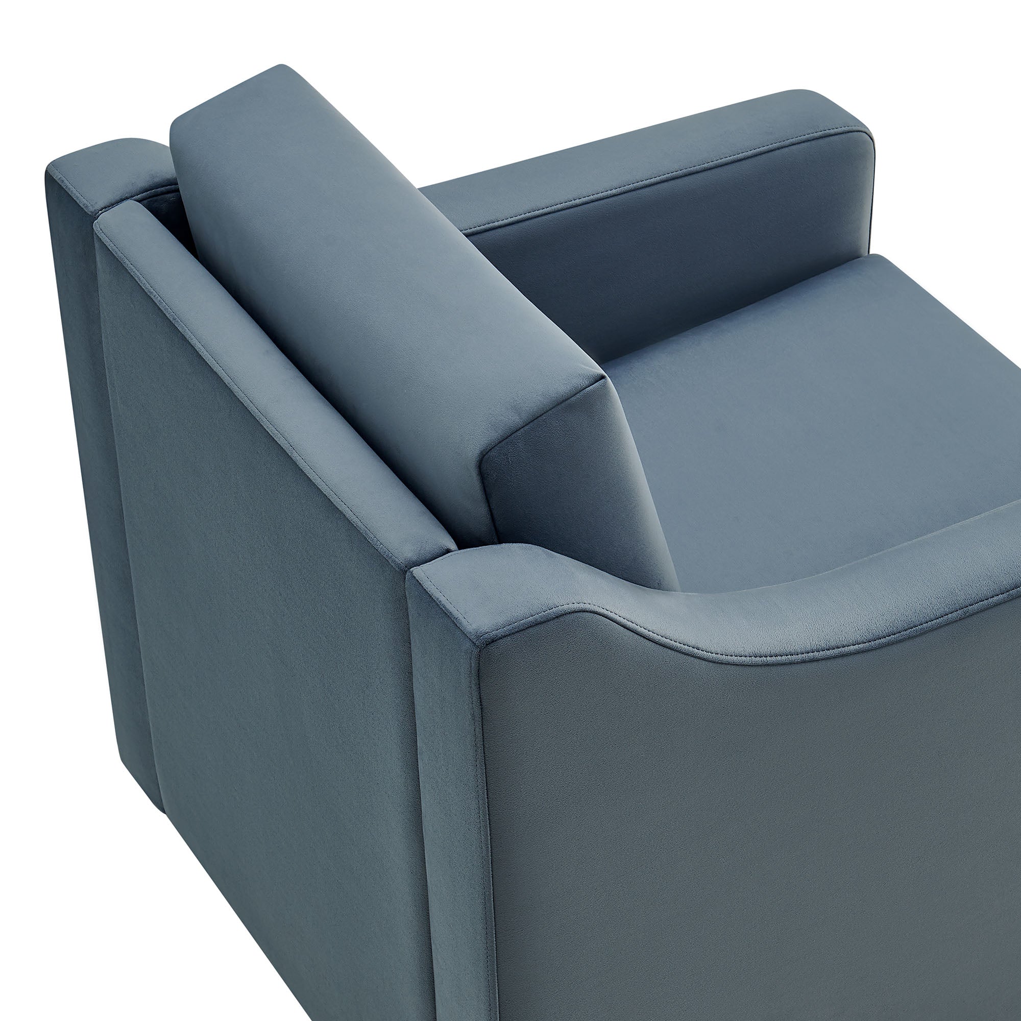 Liora Performance Velvet Armchair, Cadet Blue