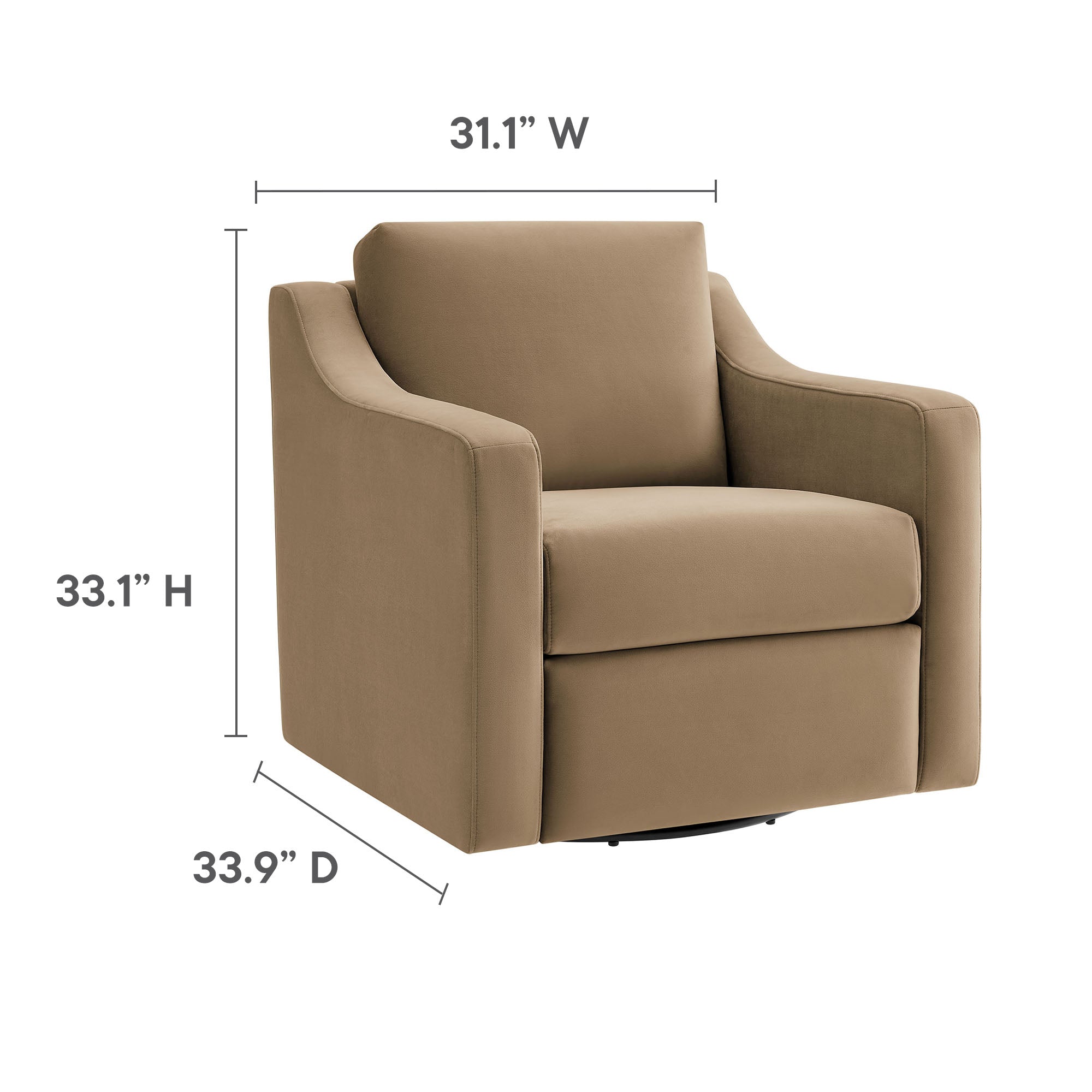 Liora Performance Velvet Armchair, Taupe