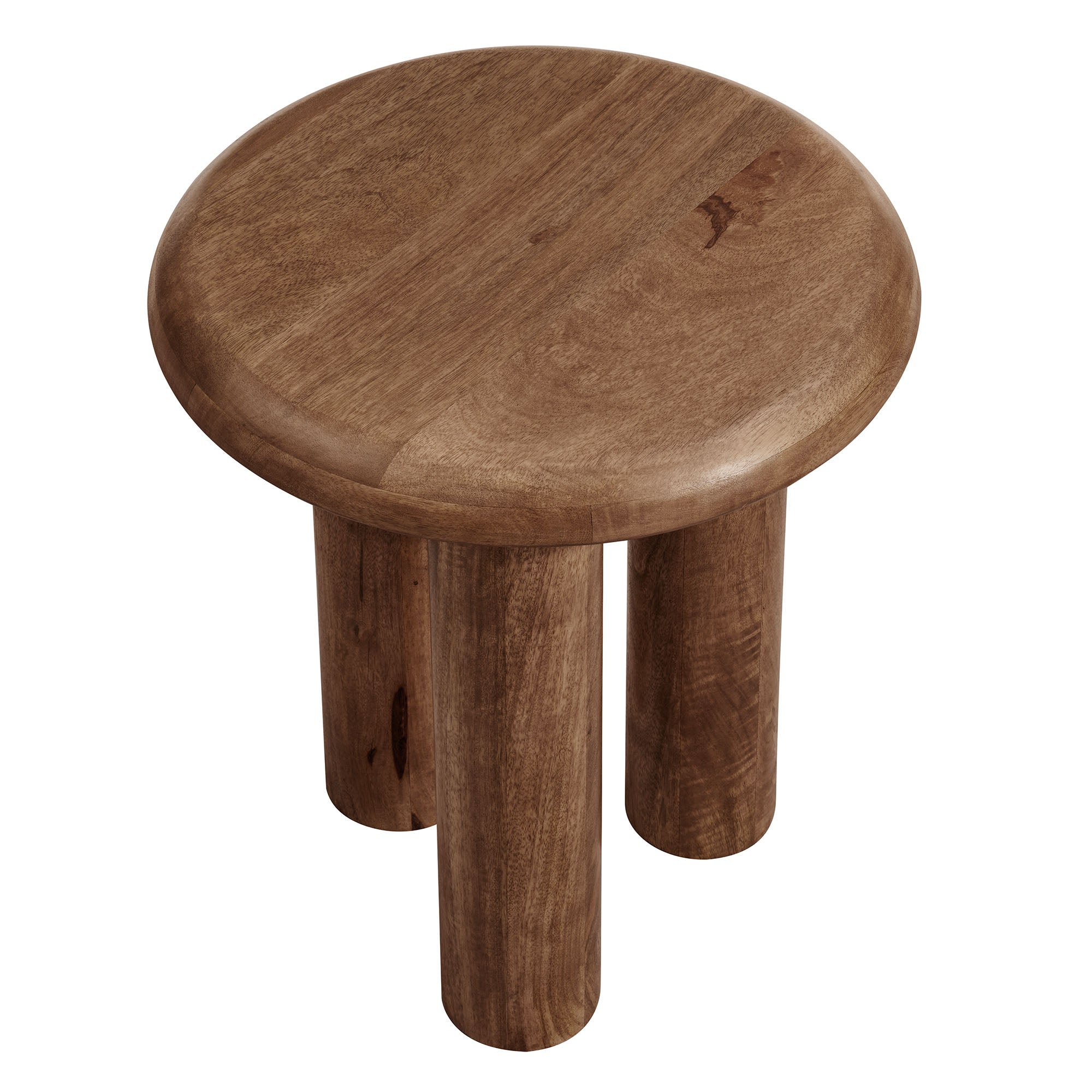 Mavina Mango Wood Side Table, Walnut