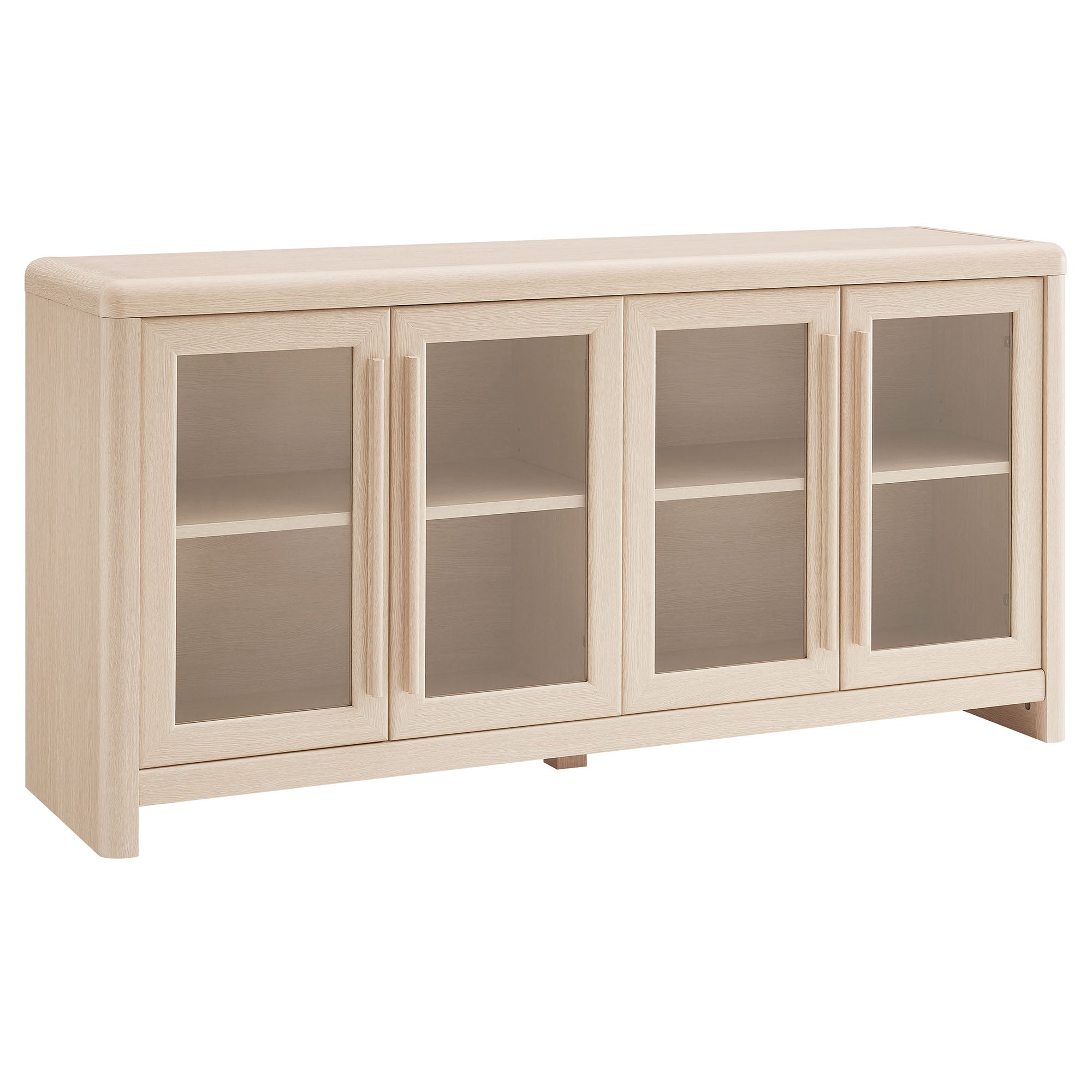 Evren 4-Door Sideboard Storage Display Cabinet, Ash