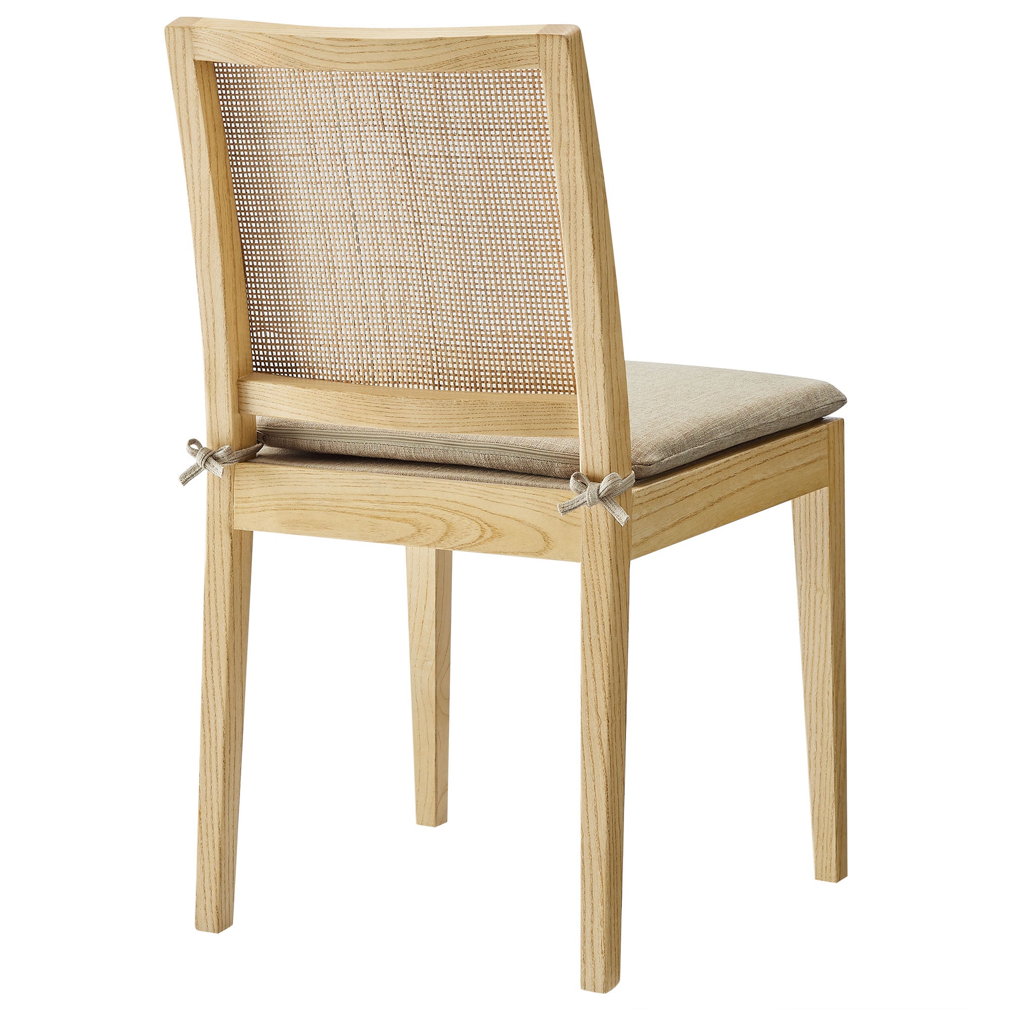Ovard Wood and Rattan Dining Chair, Natural