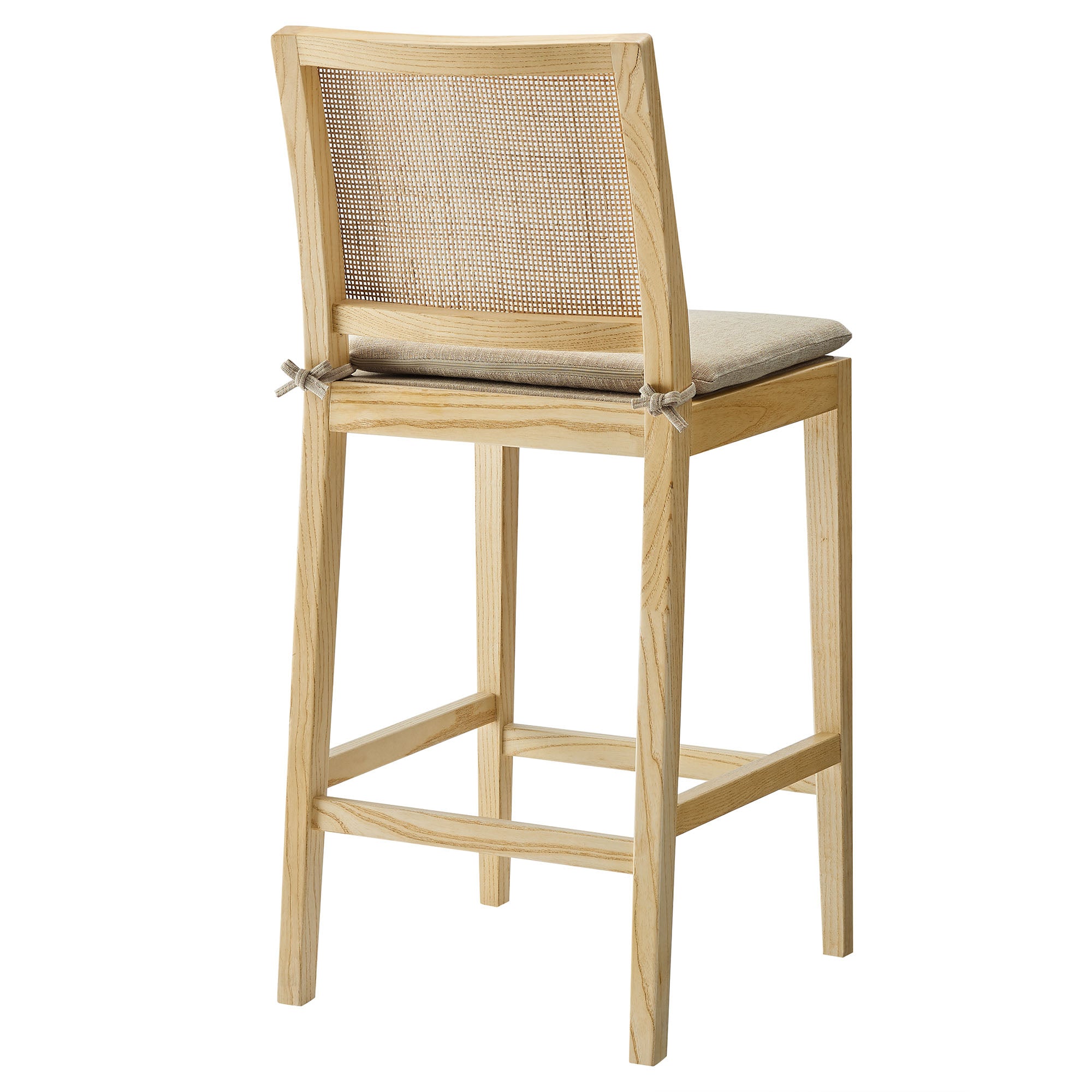 Ovard Wood and Rattan Counter Stool, Natural