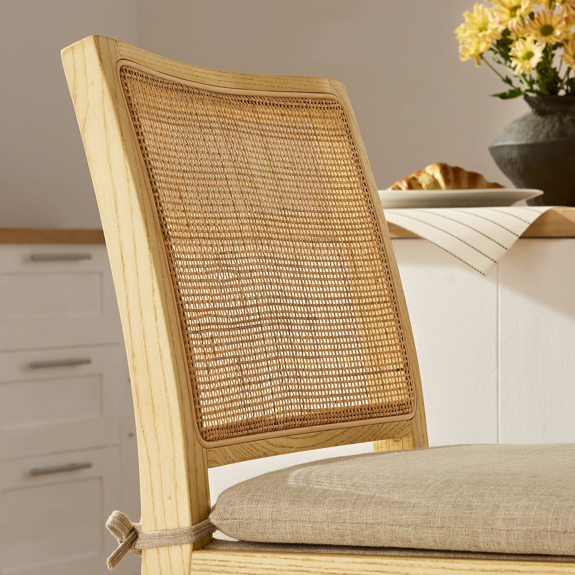 Ovard Wood and Rattan Counter Stool, Natural