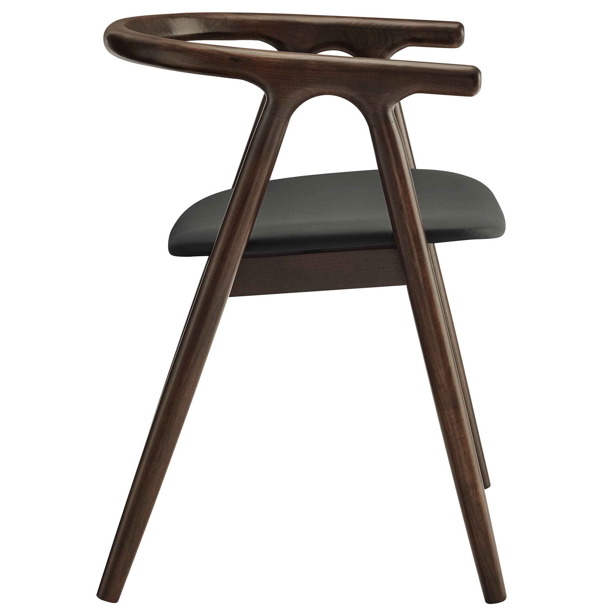 Henry Vegan Leather and Wood Dining Chair, Black