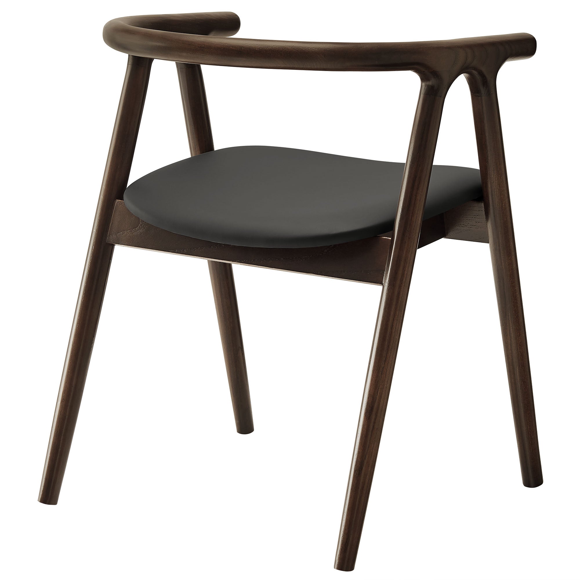 Henry Vegan Leather and Wood Dining Chair, Black